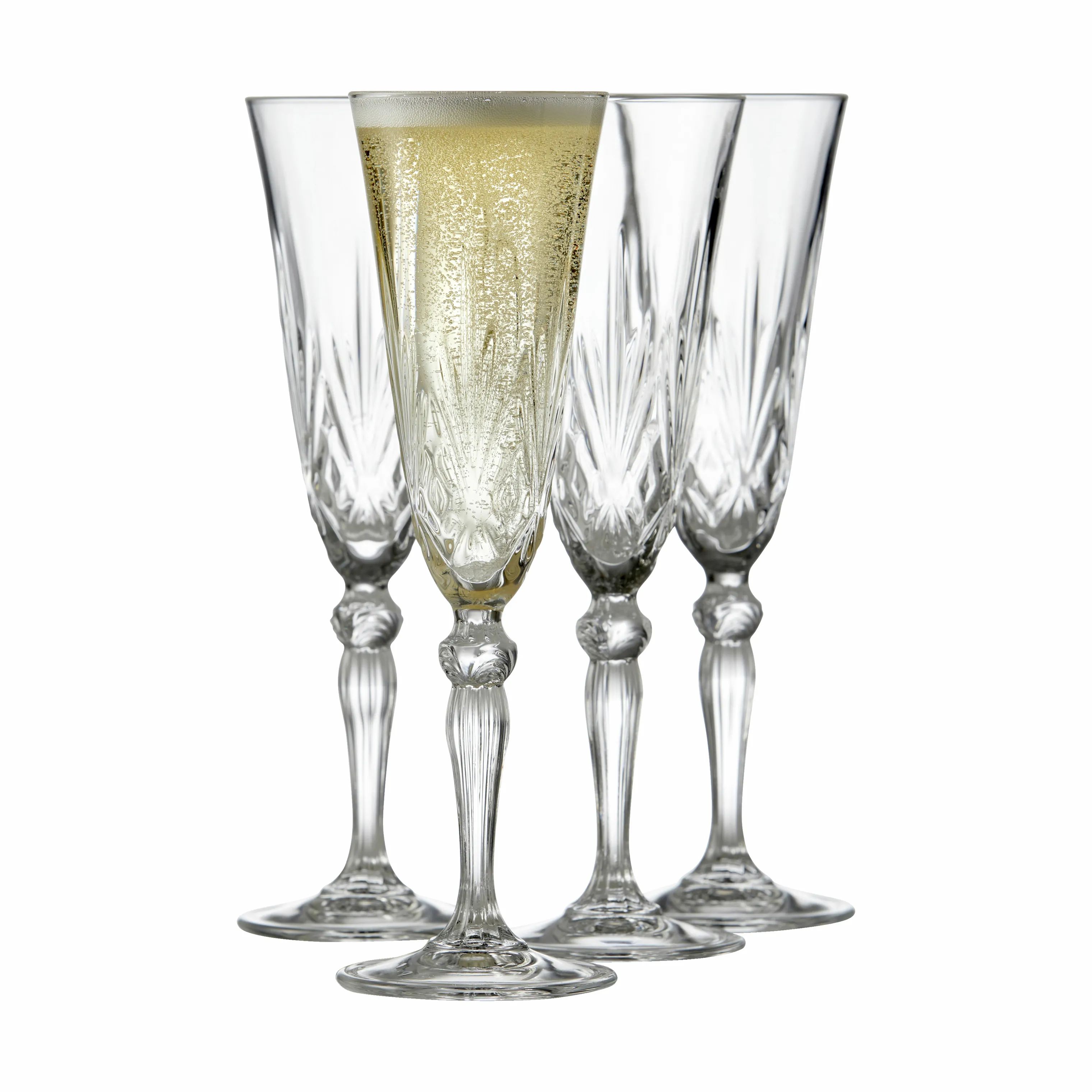Lyngby Glas Champagneglas Melodia Champagneglas - 4 stk. i Klar, 16 cl, 1