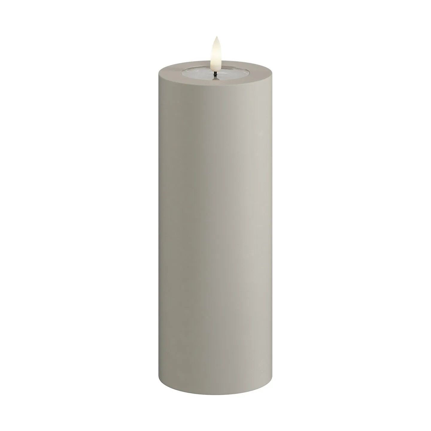 Deluxe Homeart LED-lys Real Flame LED Udendørs Bloklys i Sand, H20 x Ø7,5 cm, 1