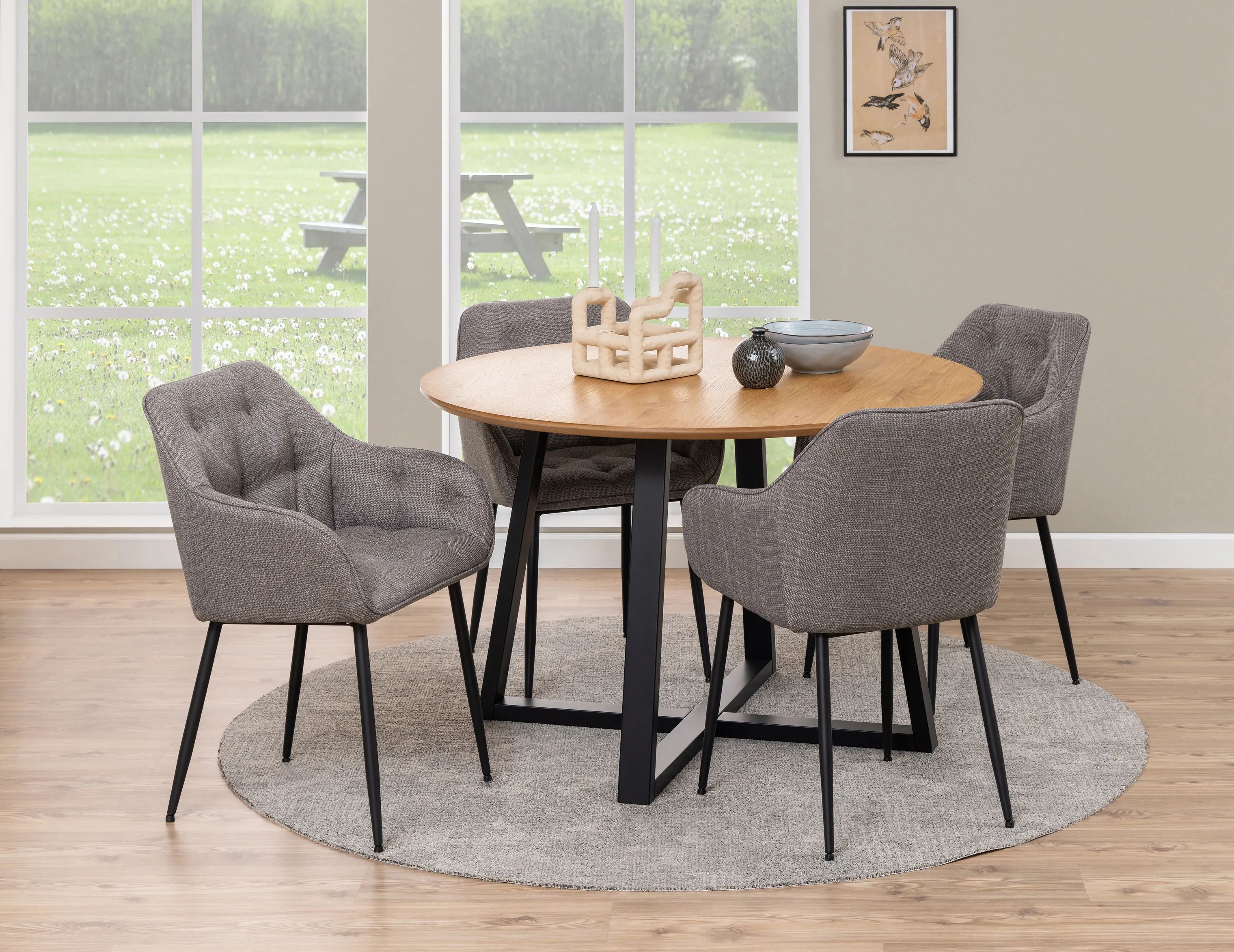 CASA Living Spisebordsstole Brooke Spisebordsstol - 2 stk. i lys gråbrun/sort, 3