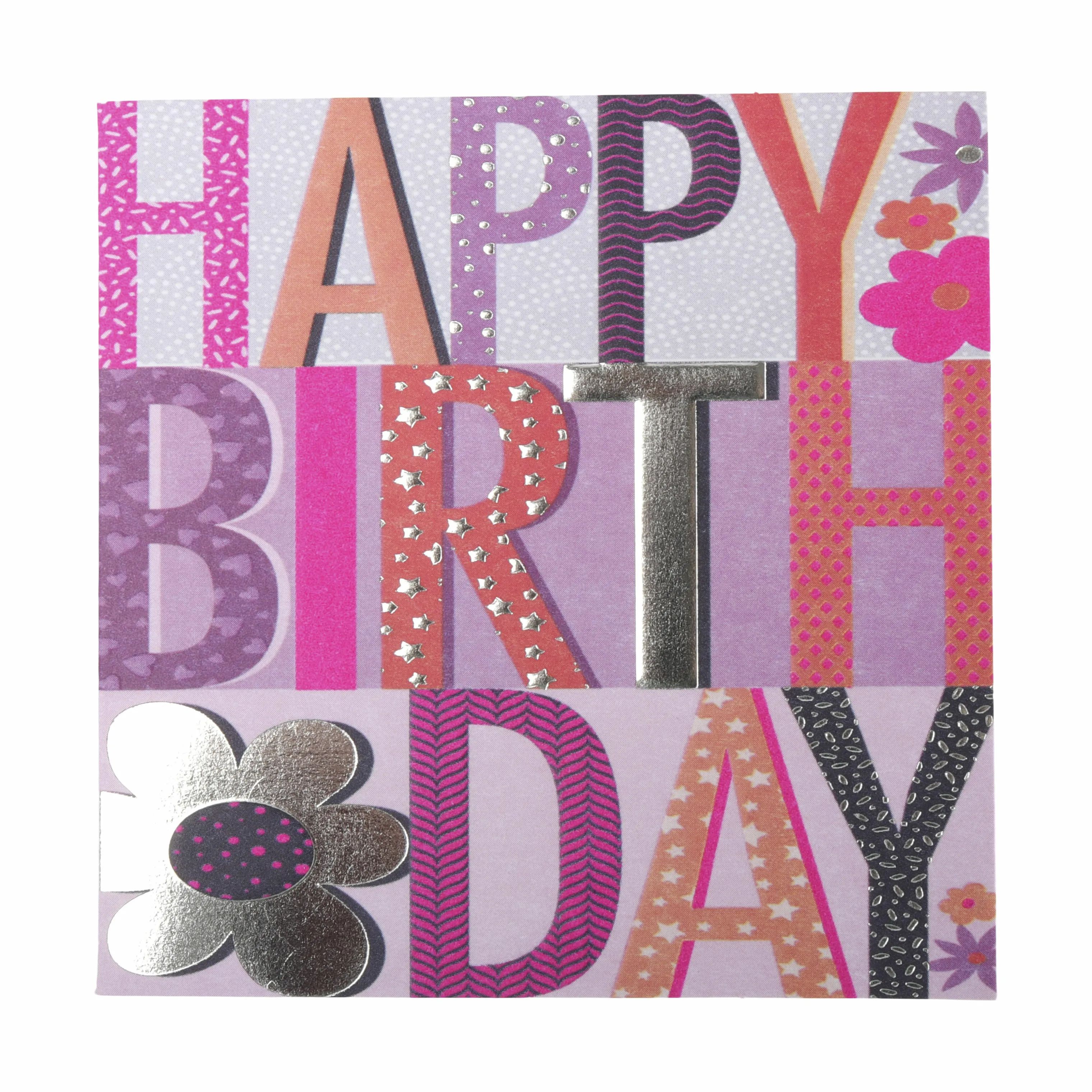 CASA Living Kort Kort - Happy Birthday i Lyserød, 1