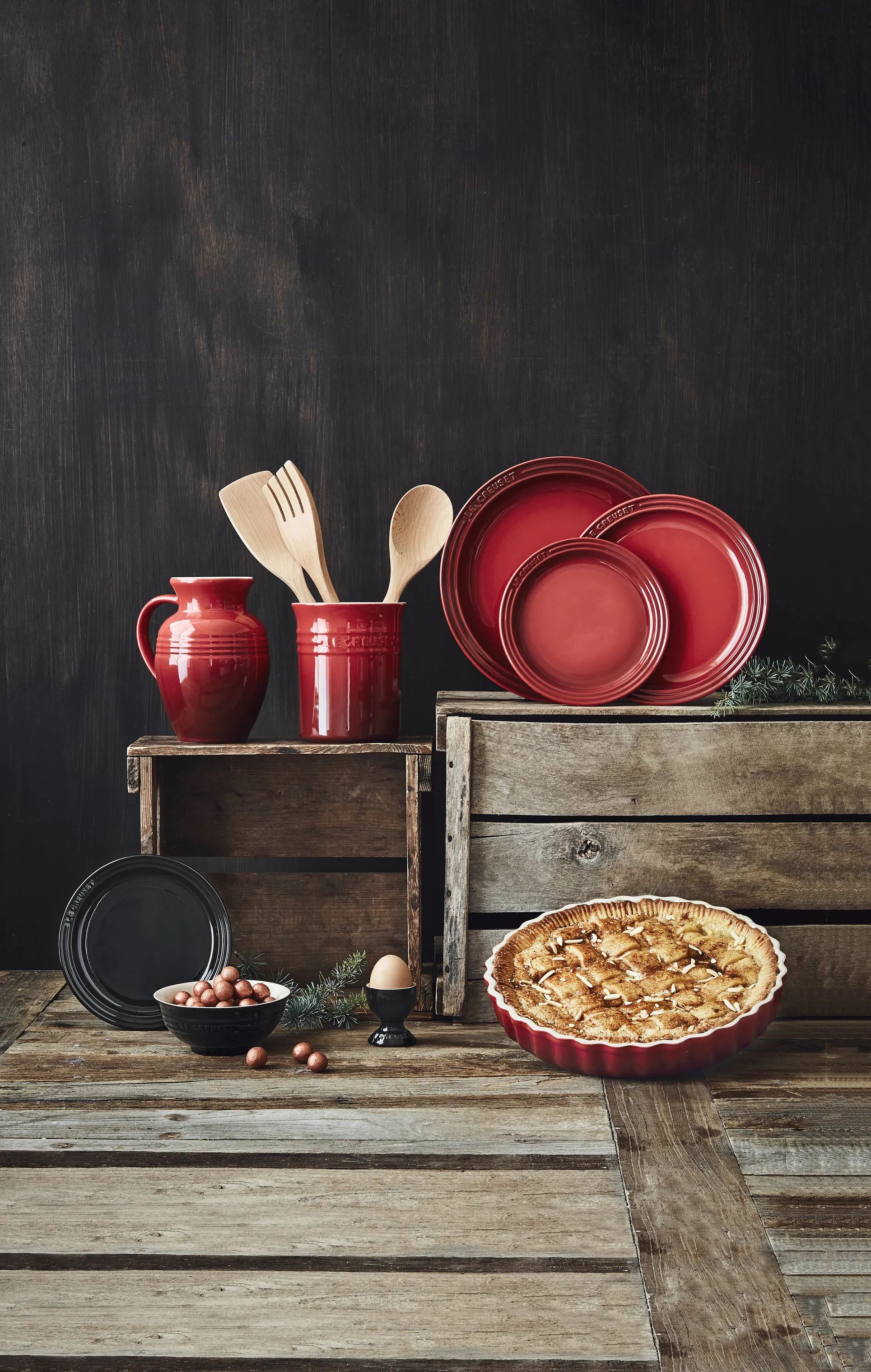 Le Creuset Krukker til køkkenredskaber Redskabskrukke i Cerise Red, 1.1 L, 2