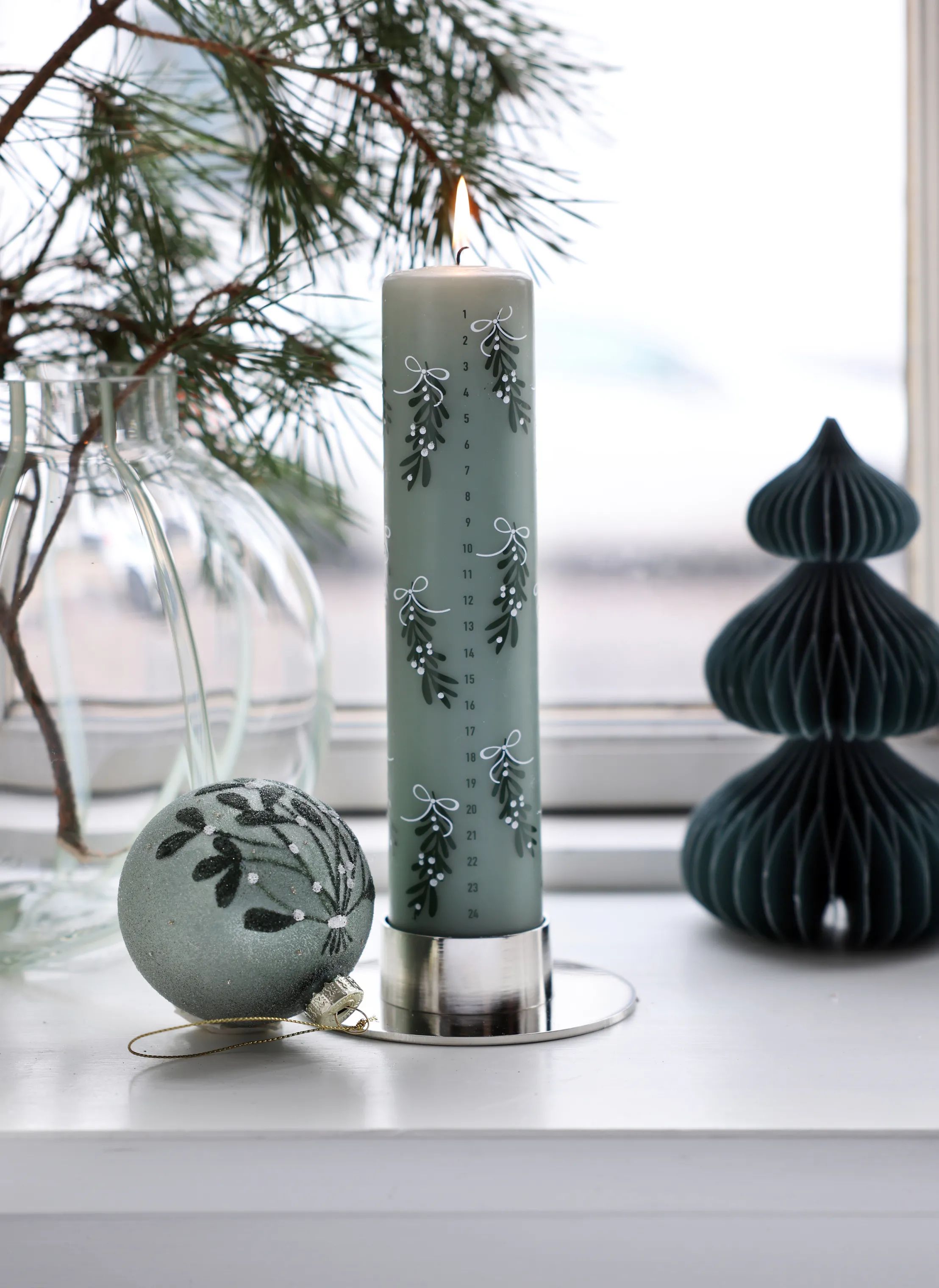 CASA Living Jule- og adventsstager Kalenderstage i Sølvfarvet, 2