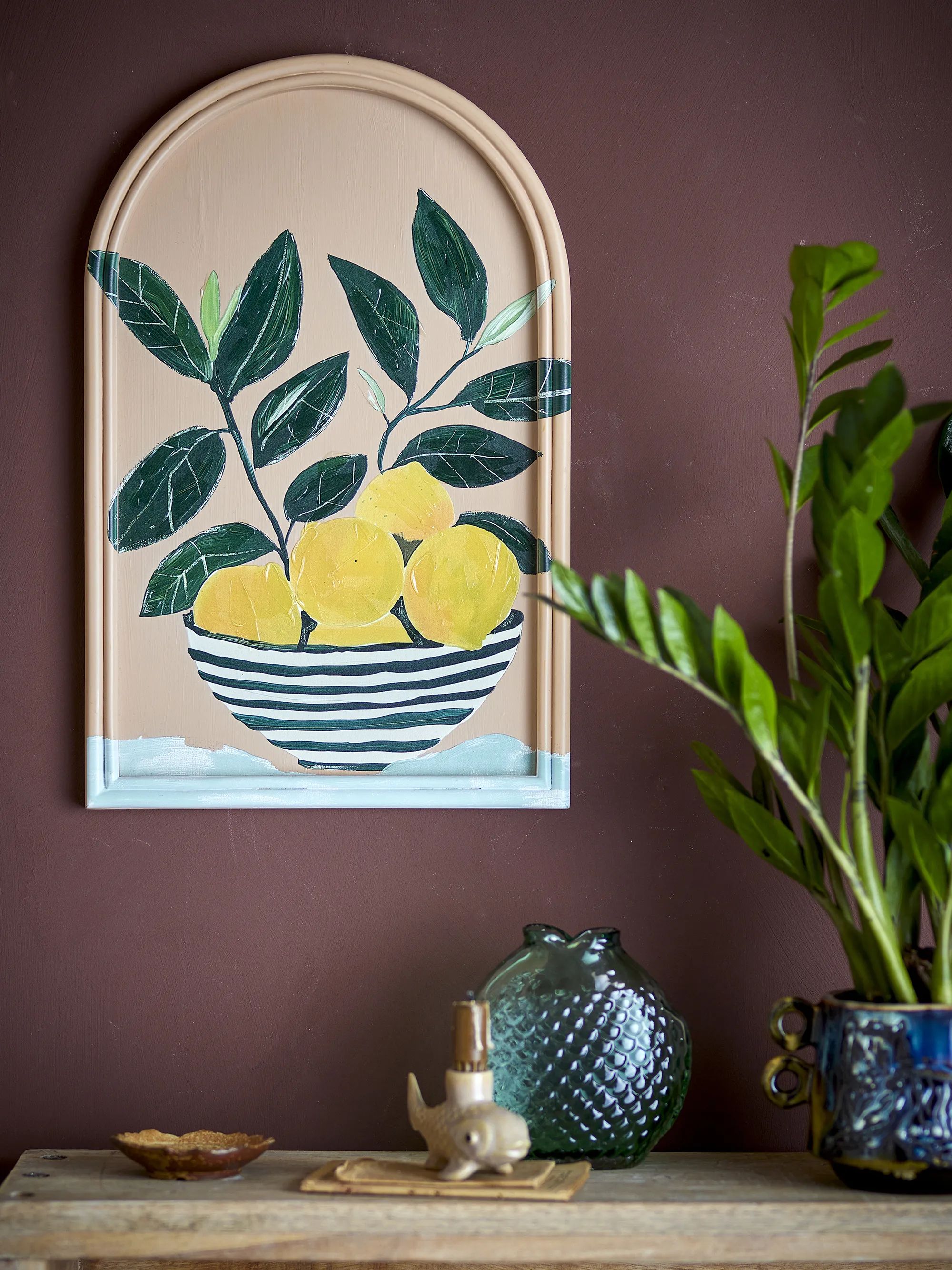 Creative Collection Plakater Billede - Limone Illustration med ramme i Gul, 2