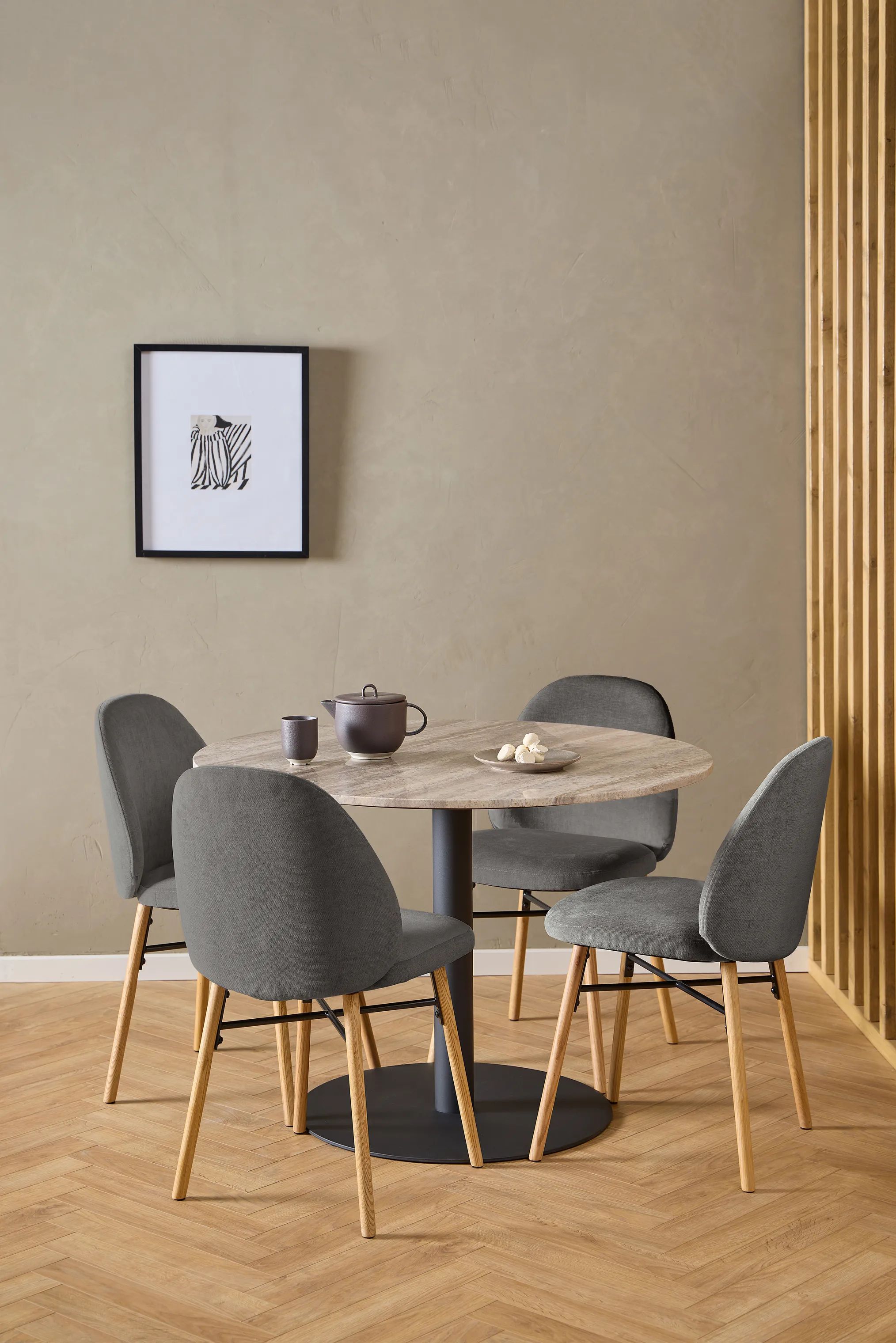 CASA Living Spisebordsstole Sophia Spisebordsstol - 2 stk i Mørkegrå, 3