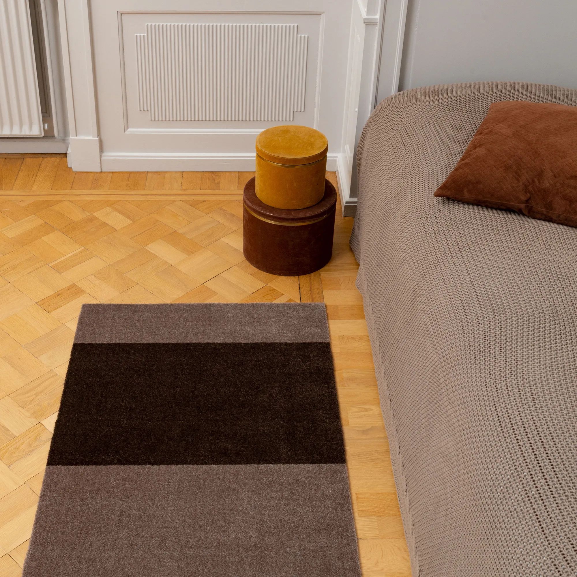 Tica Copenhagen Dørmåtter Stripes Horisontal Gulvmåtte i sand/brun, B60 x L90 cm, 8