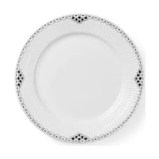 Royal Copenhagen Middagstallerkener Sort Riflet Blonde Middagstallerken - 2 stk. i Sort/hvid, 3