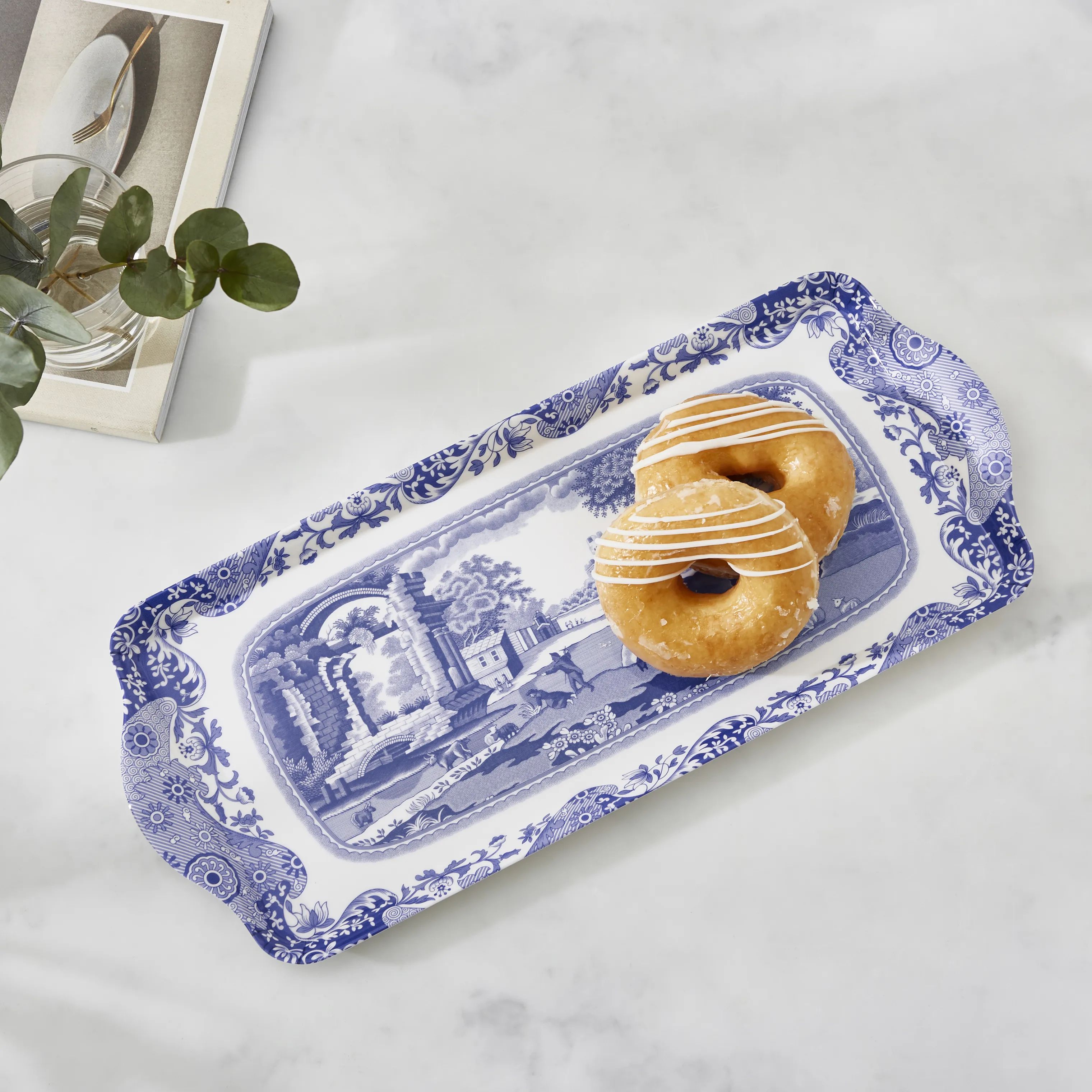 Pimpernel Bakker Blue Italian Serveringsbakke i Blå/Hvid, 3