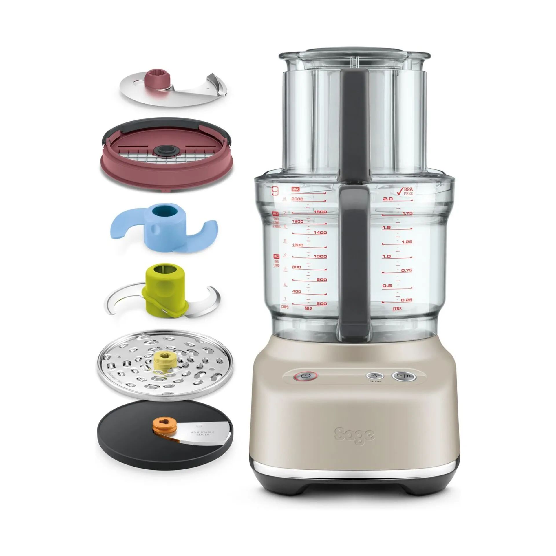 Sage Foodprocessorer Paradice 9 Foodprocessor i Almond Nougat, 4