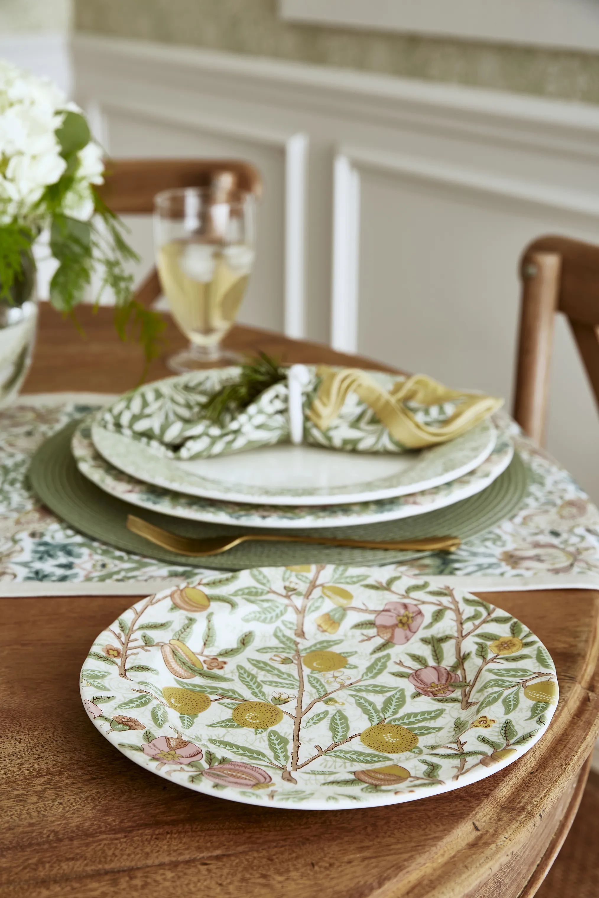 Spode Frokosttallerkener Morris & Co Tallerken i Lyserød/Grøn/gul/orange, 3