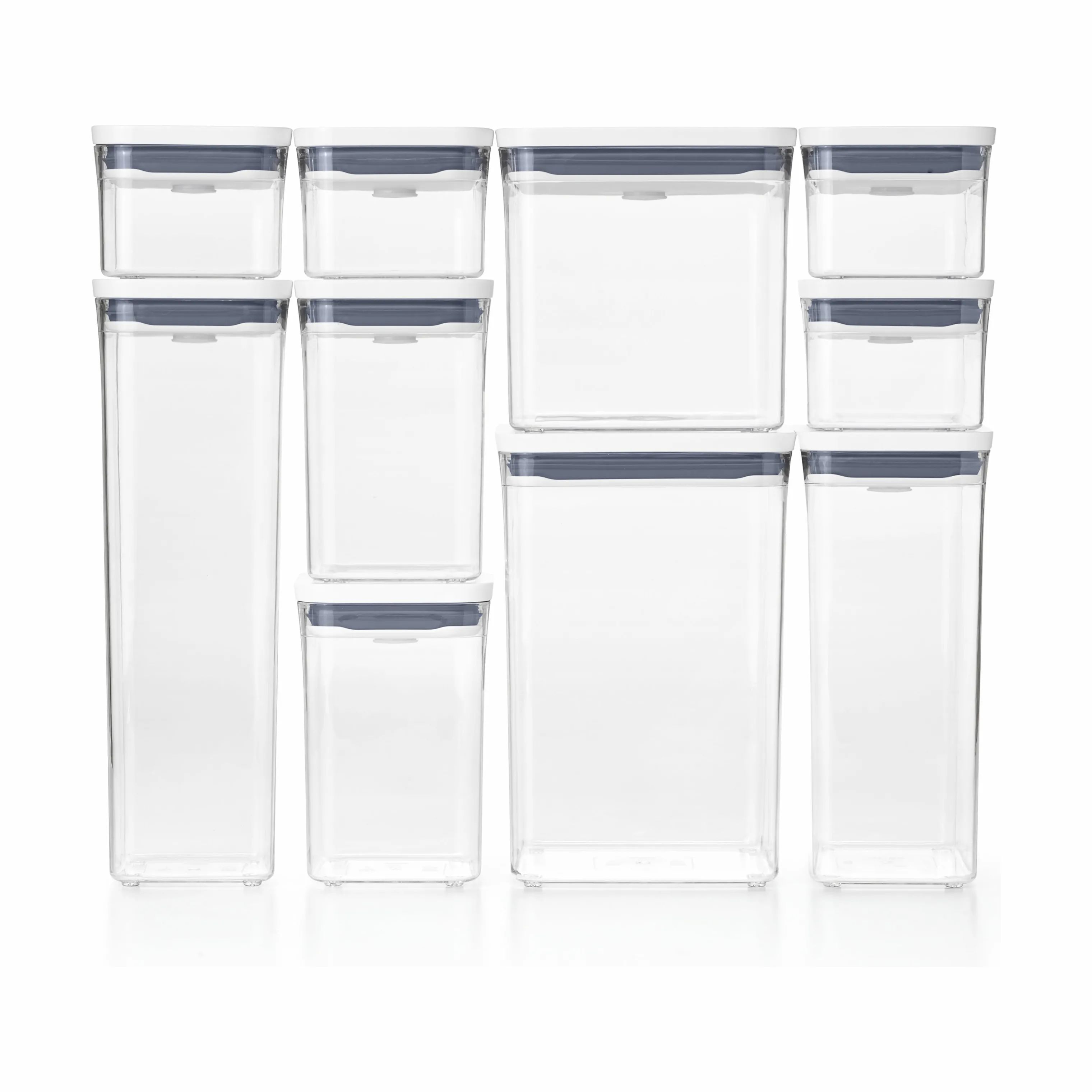 OXO Opbevaringsbokse Good Grips POP Opbevaringsboks - 10 stk. i klar;hvid, 10 stk., 1