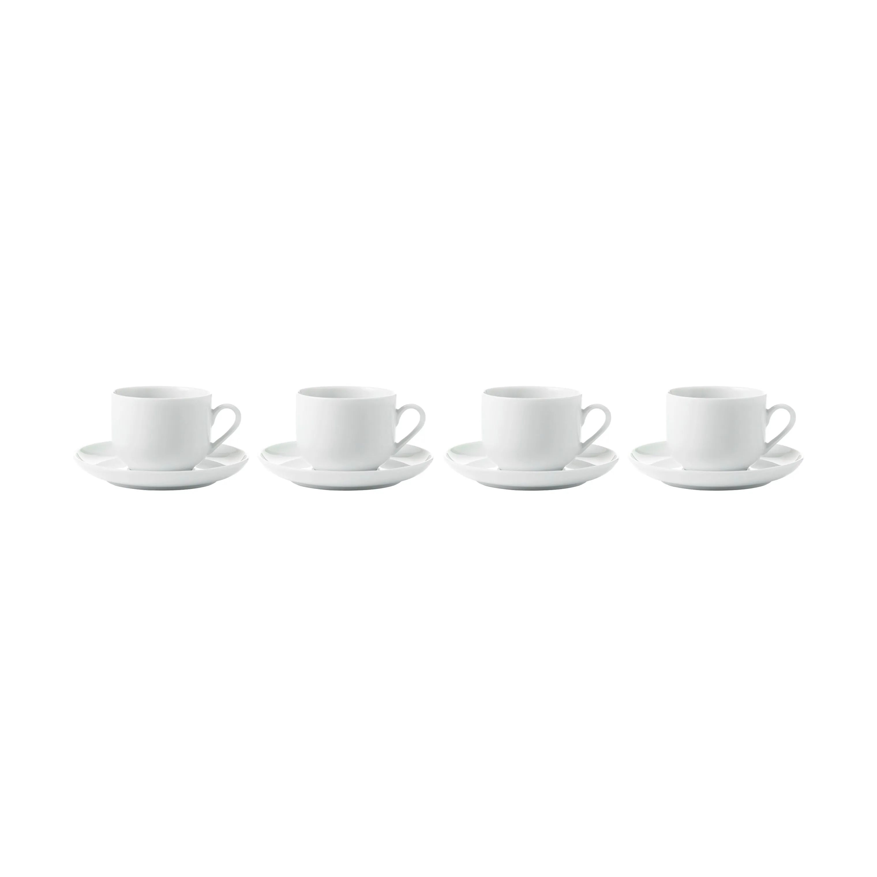 Aida Krus og kopper med hank Atelier Kaffekop m. underkop - 4 stk. i Hvid, 1