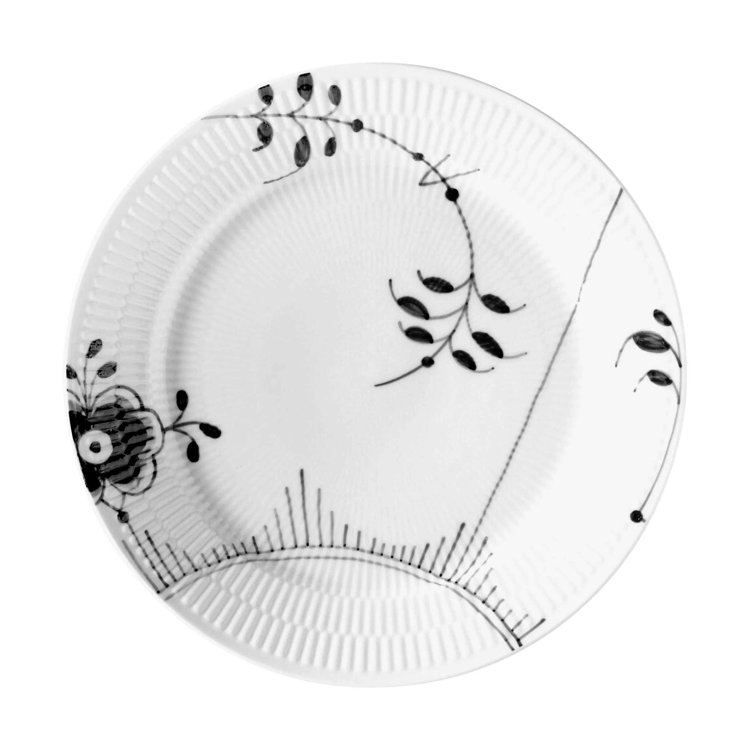 Royal Copenhagen Middagstallerkener Sort Mega Riflet Middagstallerken #2 i Middagstallerken Motiv #2  x Ø27 cm, 1