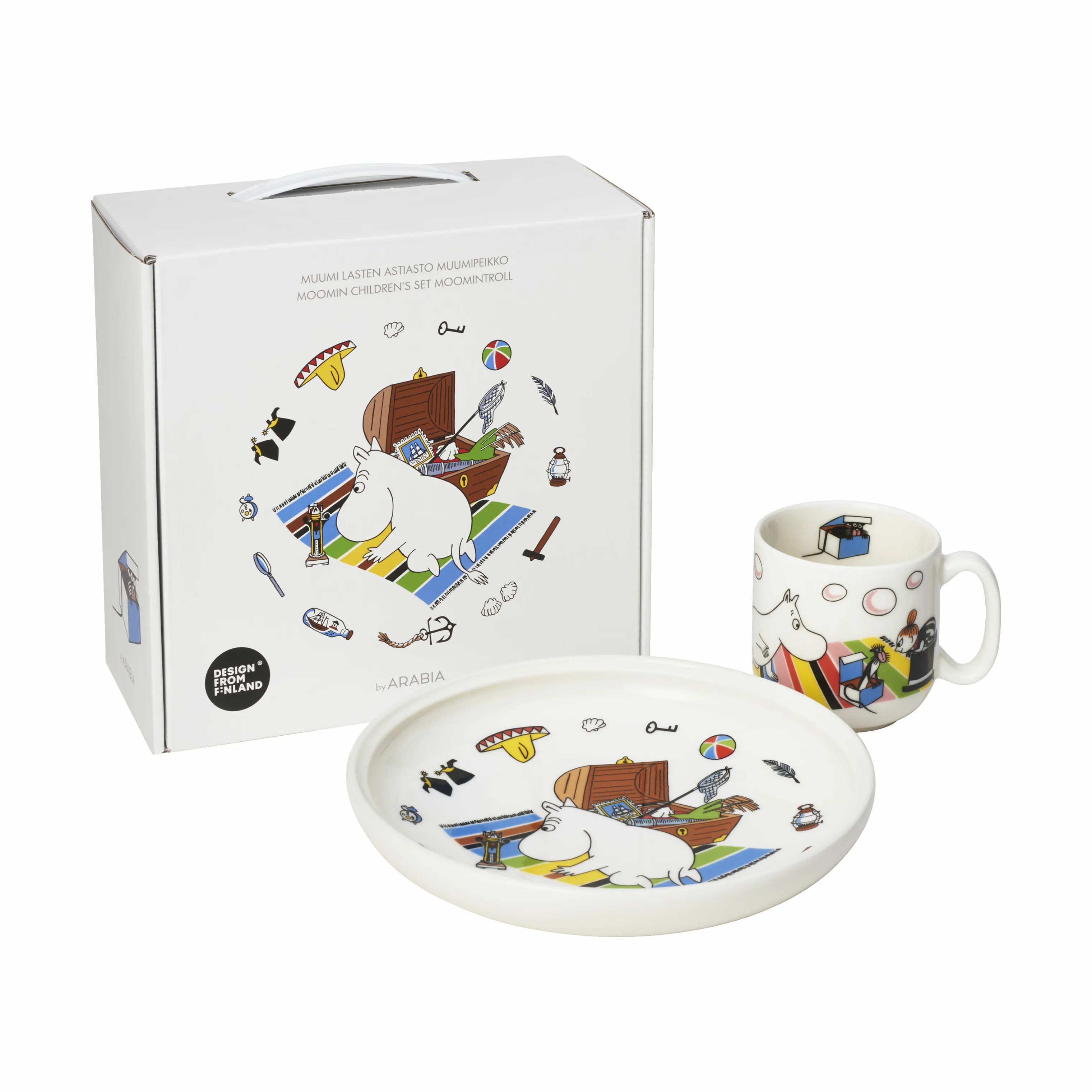 Moomin Arabia Spisesæt Tro mod sin oprindelse Børnestelsæt - 2 dele i Hvid, 2
