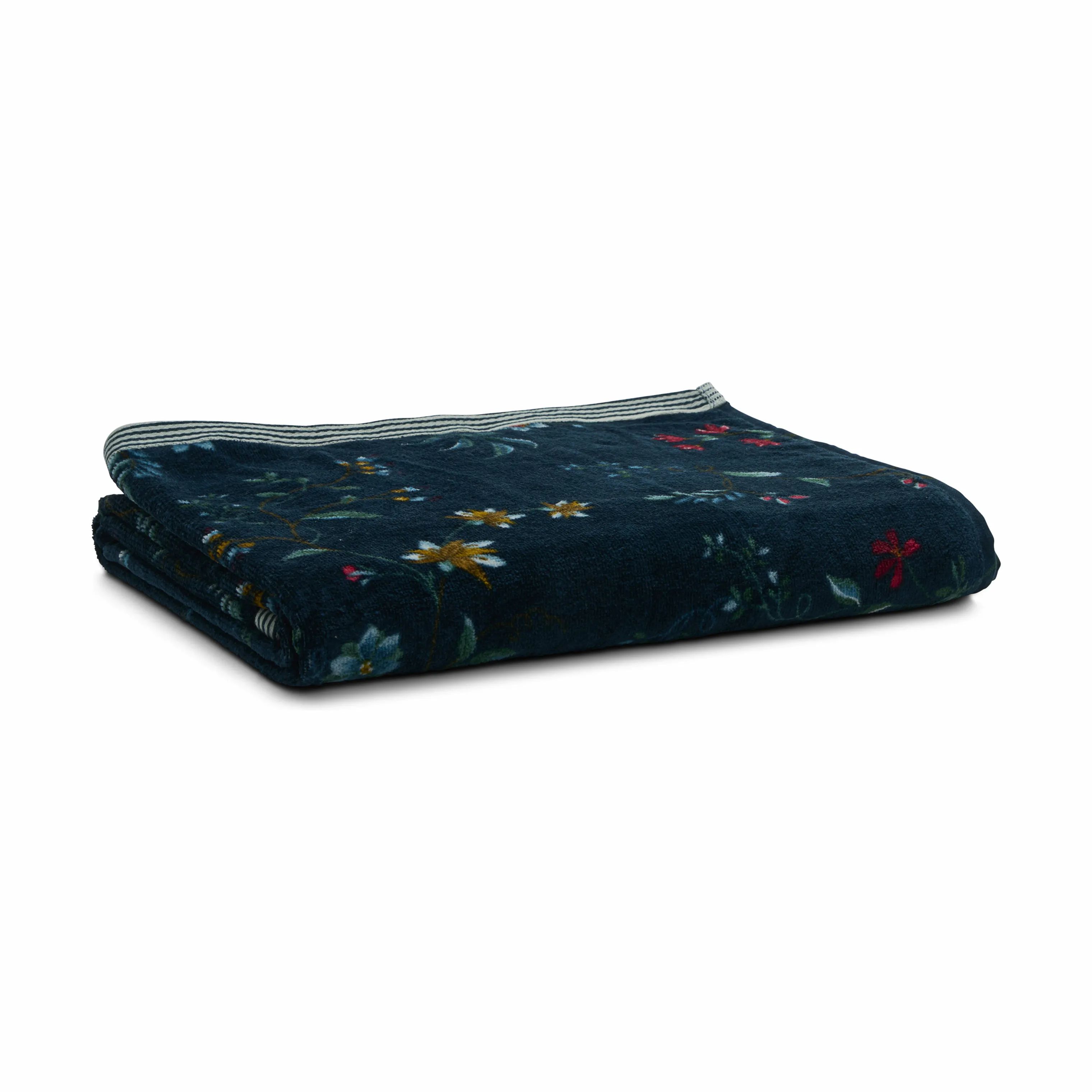 PIP Studio Håndklæder Les Fleurs Fleur Badehåndklæde i Dark blue , B55 x L100 cm, 1