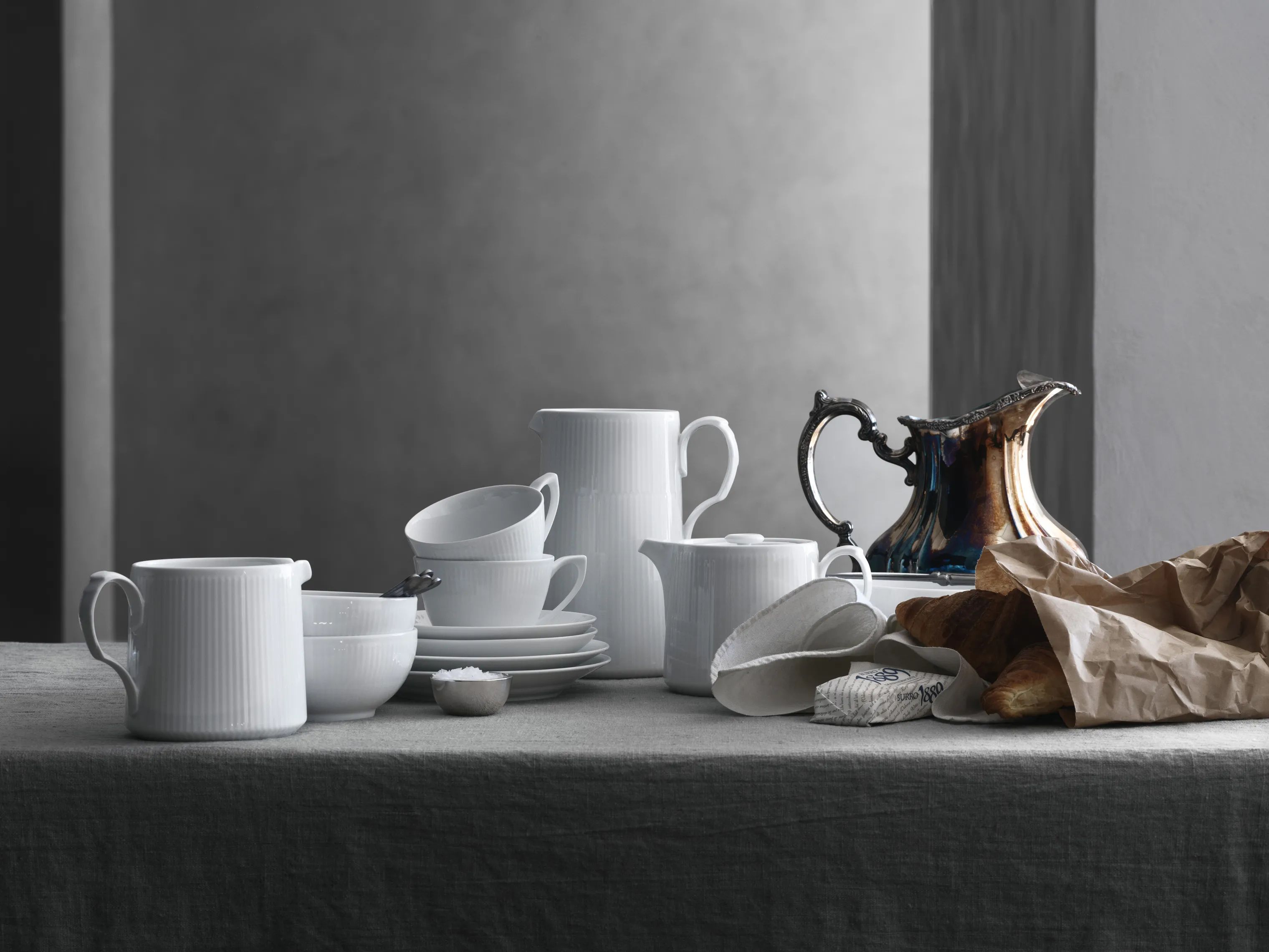 Royal Copenhagen Tekander Hvid Riflet Tekande i Hvid, 3