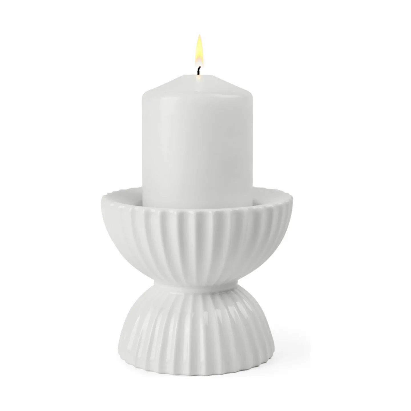 Lyngby Porcelæn Bloklysestage Tura Bloklysestage i Hvid, 4