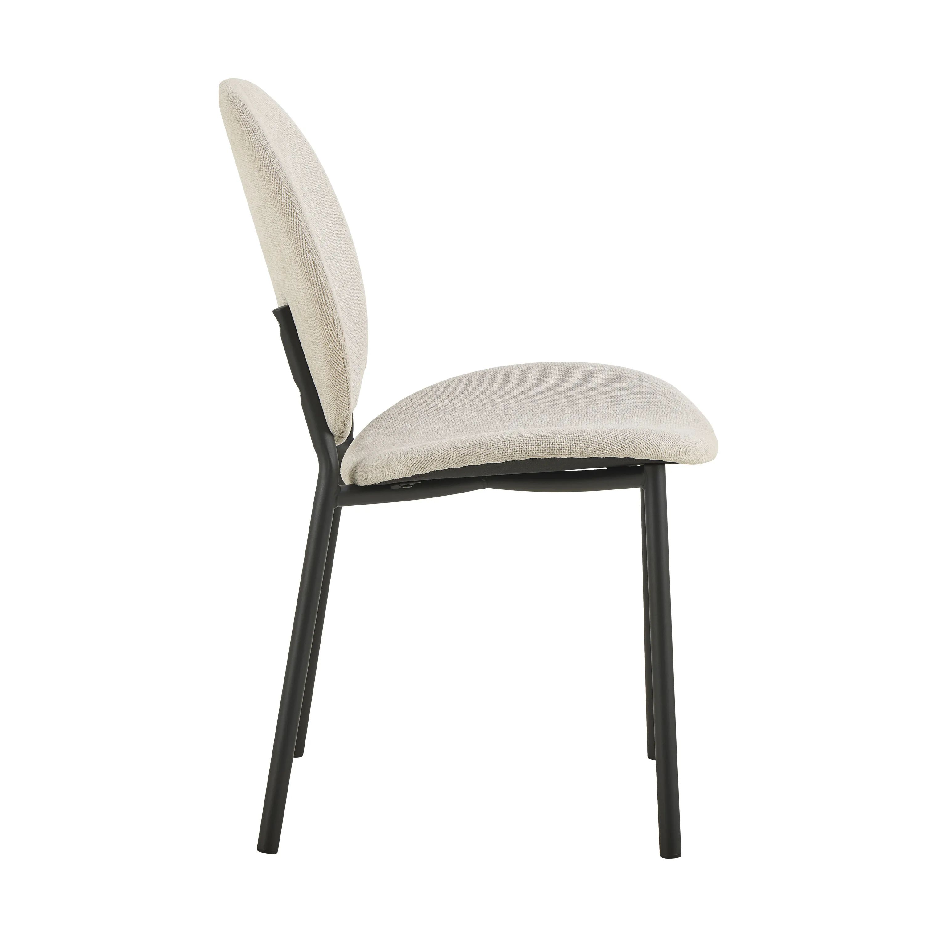CASA Living Spisebordsstole Cliff Spisebordsstol - 2 stk. i Beige/mat sort, 6