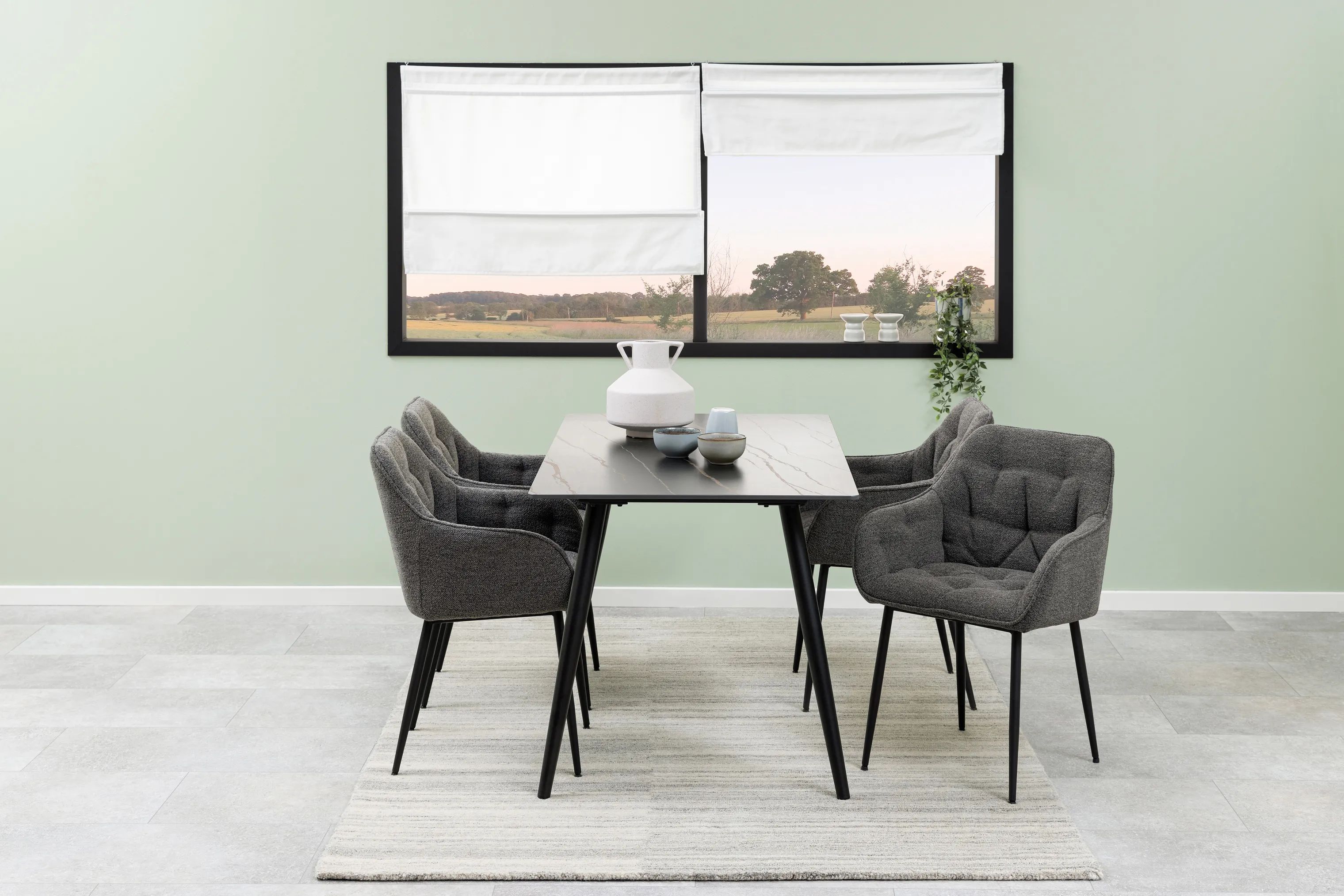 CASA Living Spisebordsstole Brooke Spisebordsstol - 2 stk. i Mørk antracit/sort, 3