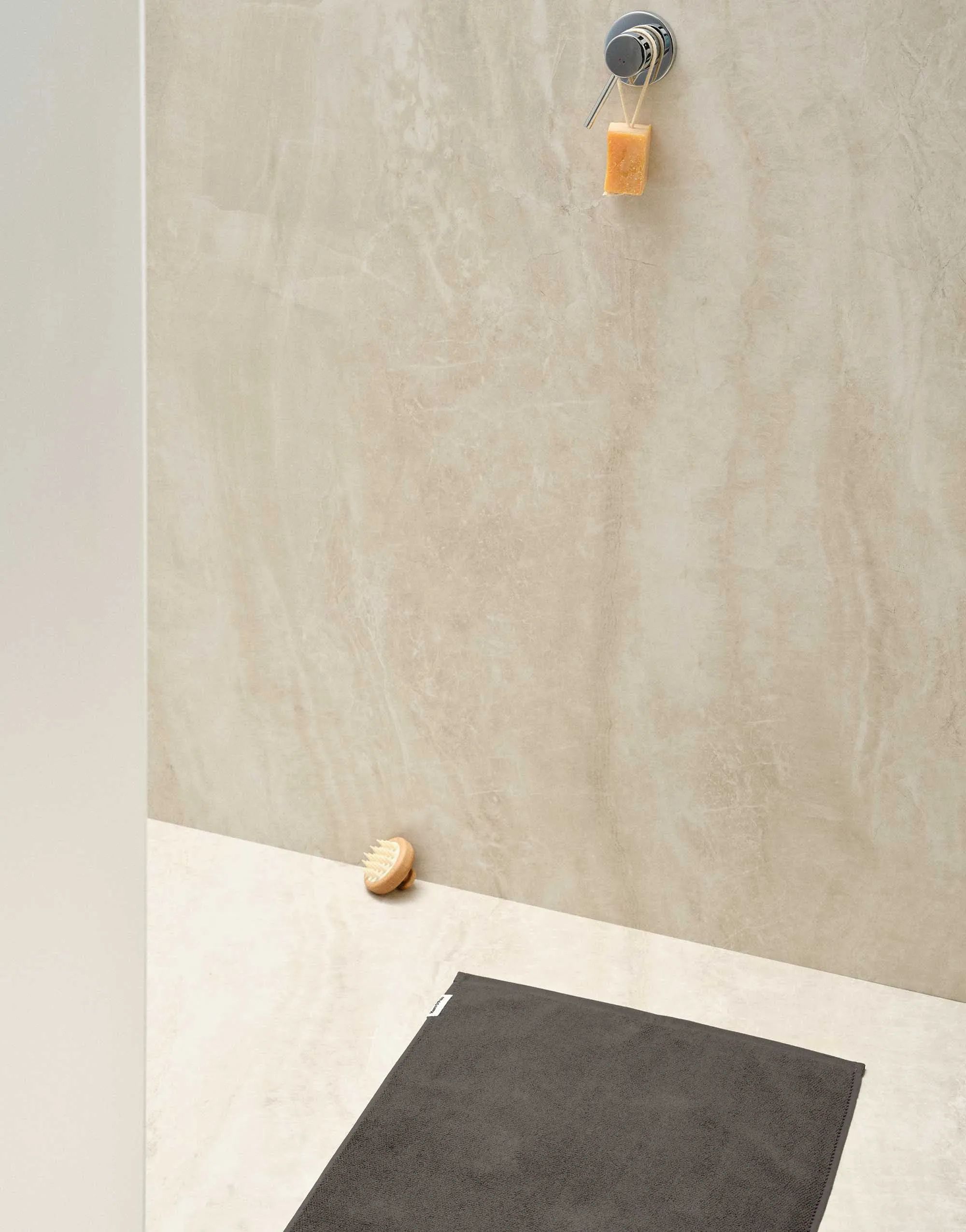 Marc O'Polo Bademåtter Timeless Bademåtte i Anthracite, B70 x L120 cm, 2