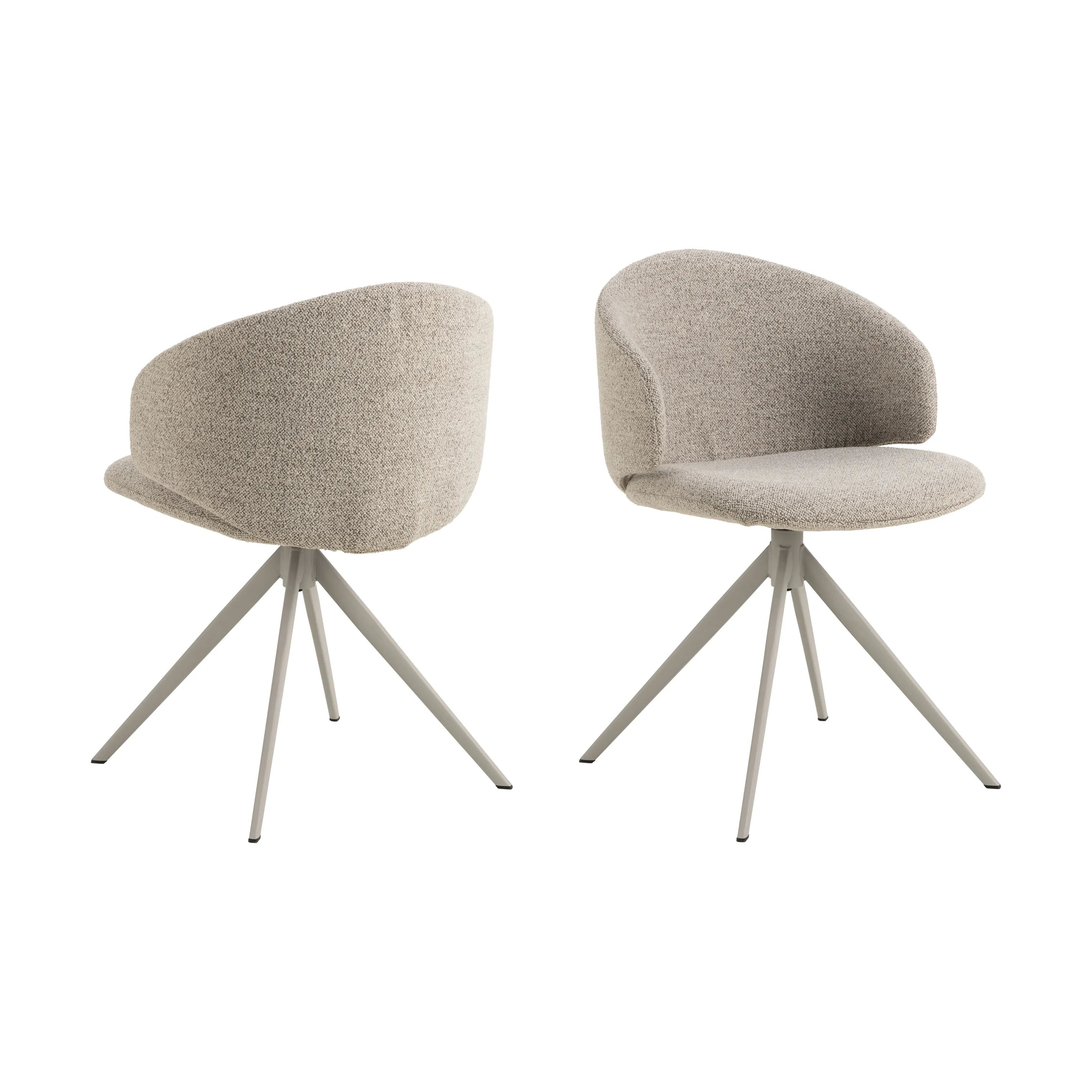 CASA Living Spisebordsstole Ella Spisebordsstol i Beige/grå, 4