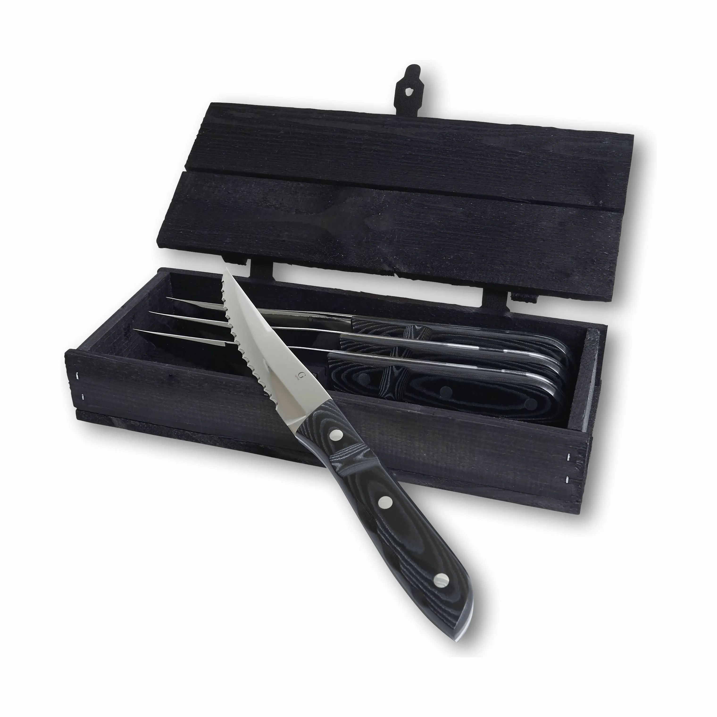 Gense Steakknive Old Farmer XL Old Farmer Micarta XL Steakkniv - 4 stk. i Sort/stål, 4