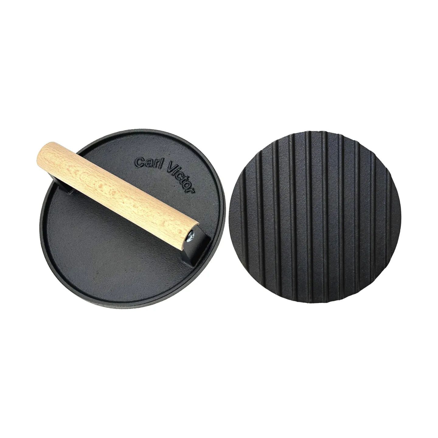 Carl Victor Grillredskaber Burgerpresser i Sort/Rillet overflade, 1