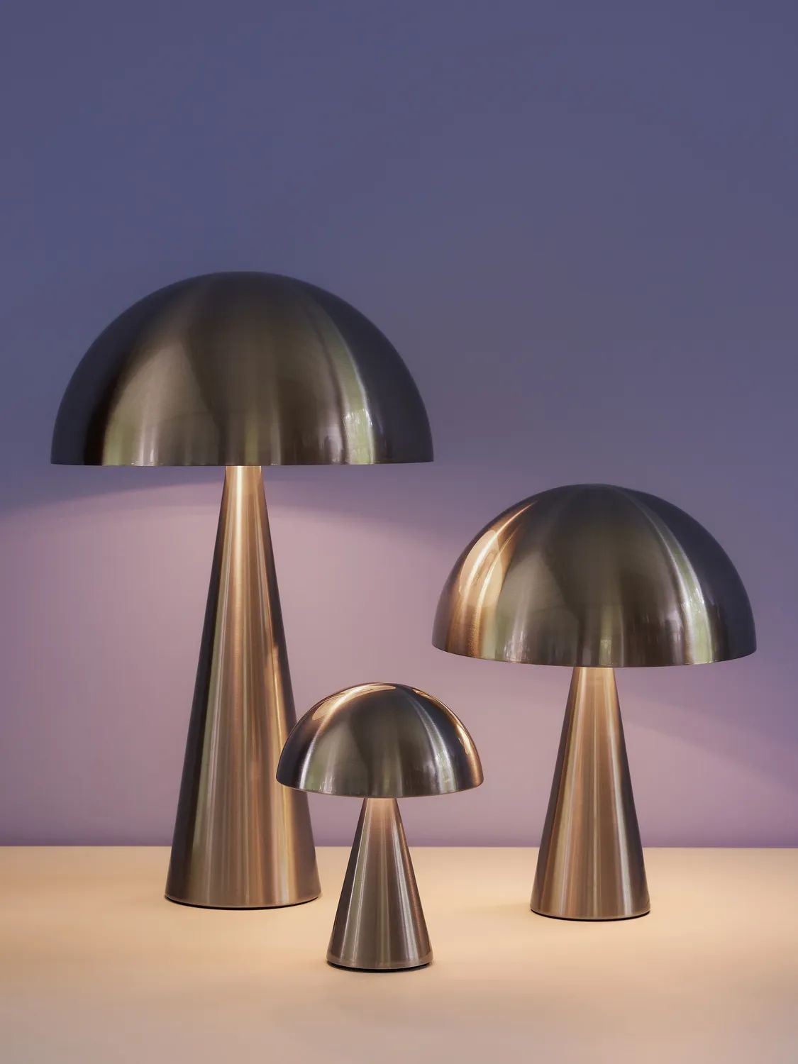 Hübsch Bordlamper Mush Bordlampe i Nikkel, 2