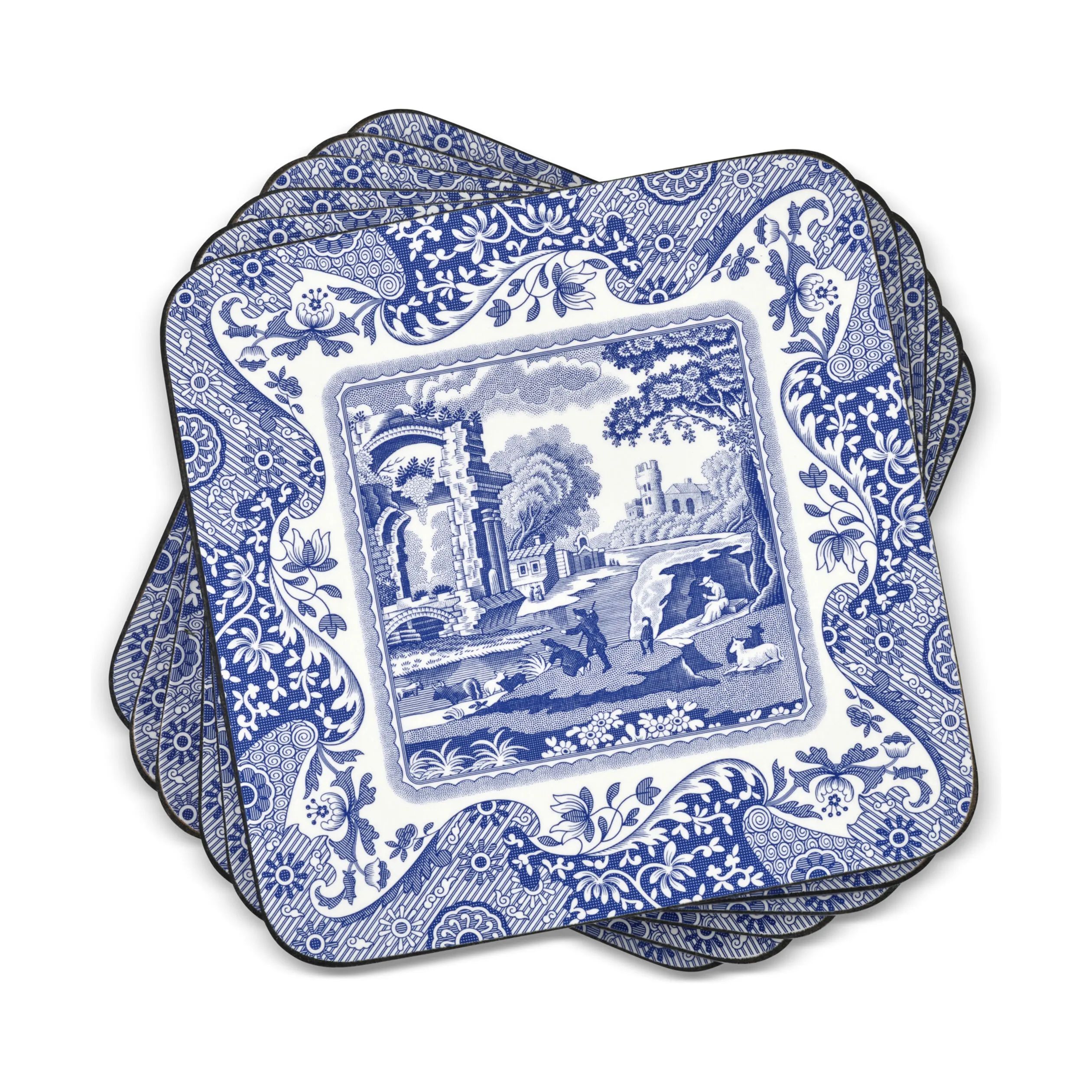 Pimpernel Glasbrikker og coasters Blue Italian Blue Italien Glasbrikker - 6 stk. i Blå/hvid, 1
