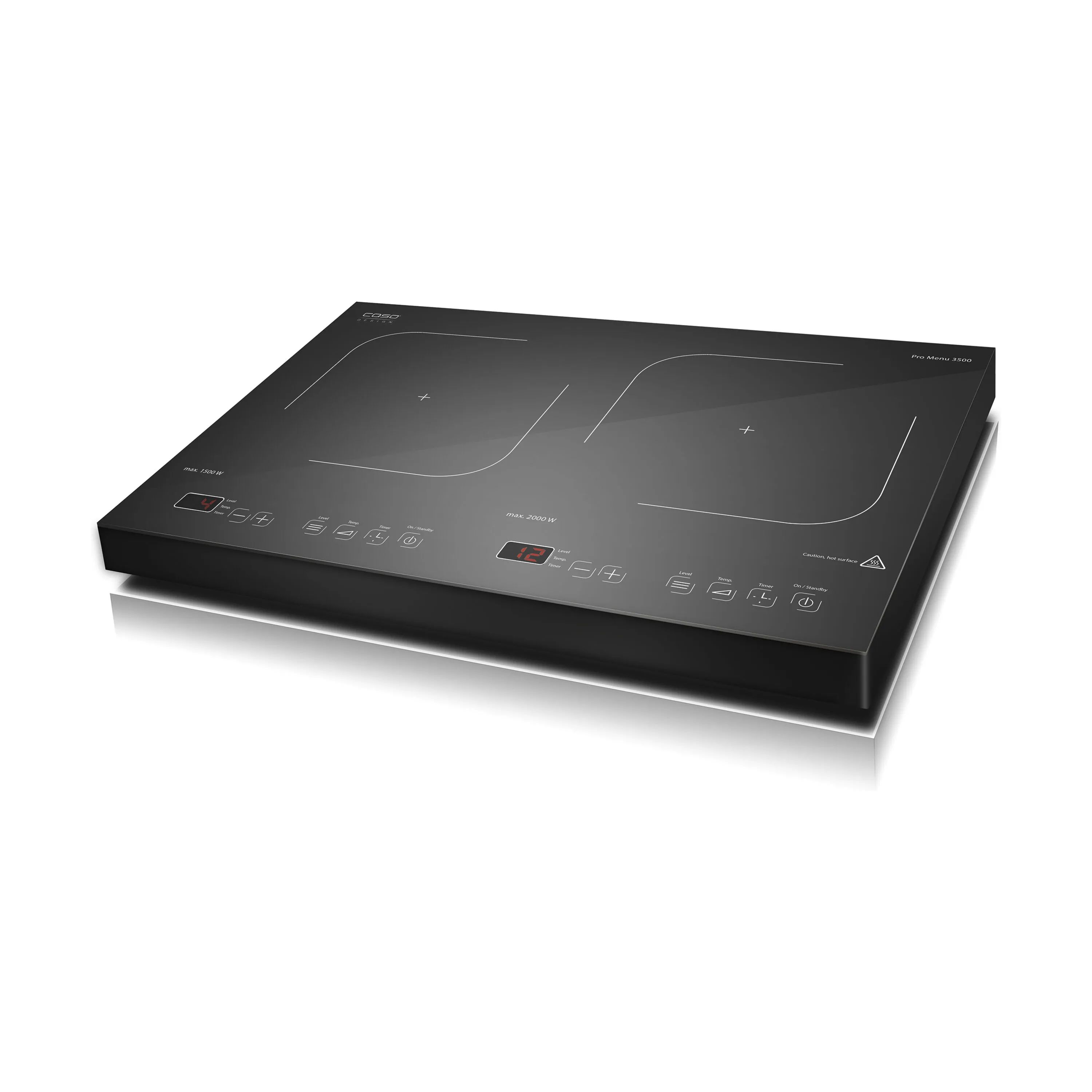 Caso Kogeplader Dobbelt Induktionskogeplade Pro Menu 3500 i Sort, 1