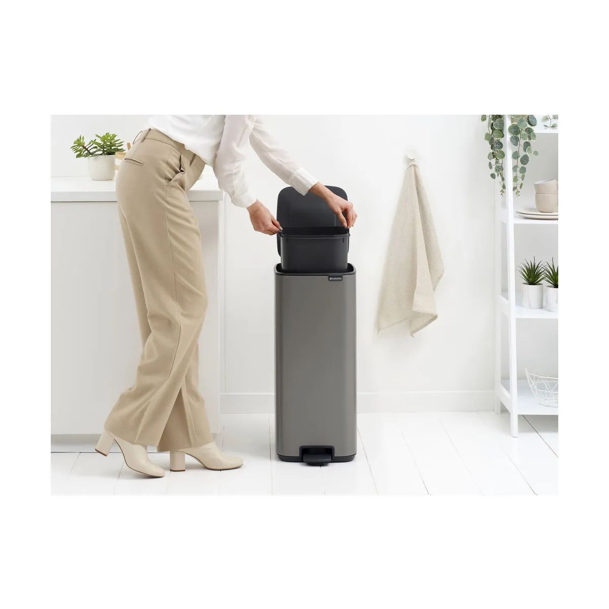 Brabantia Pedalspande Bo Pedalspand i Platinum, 30 L, 5