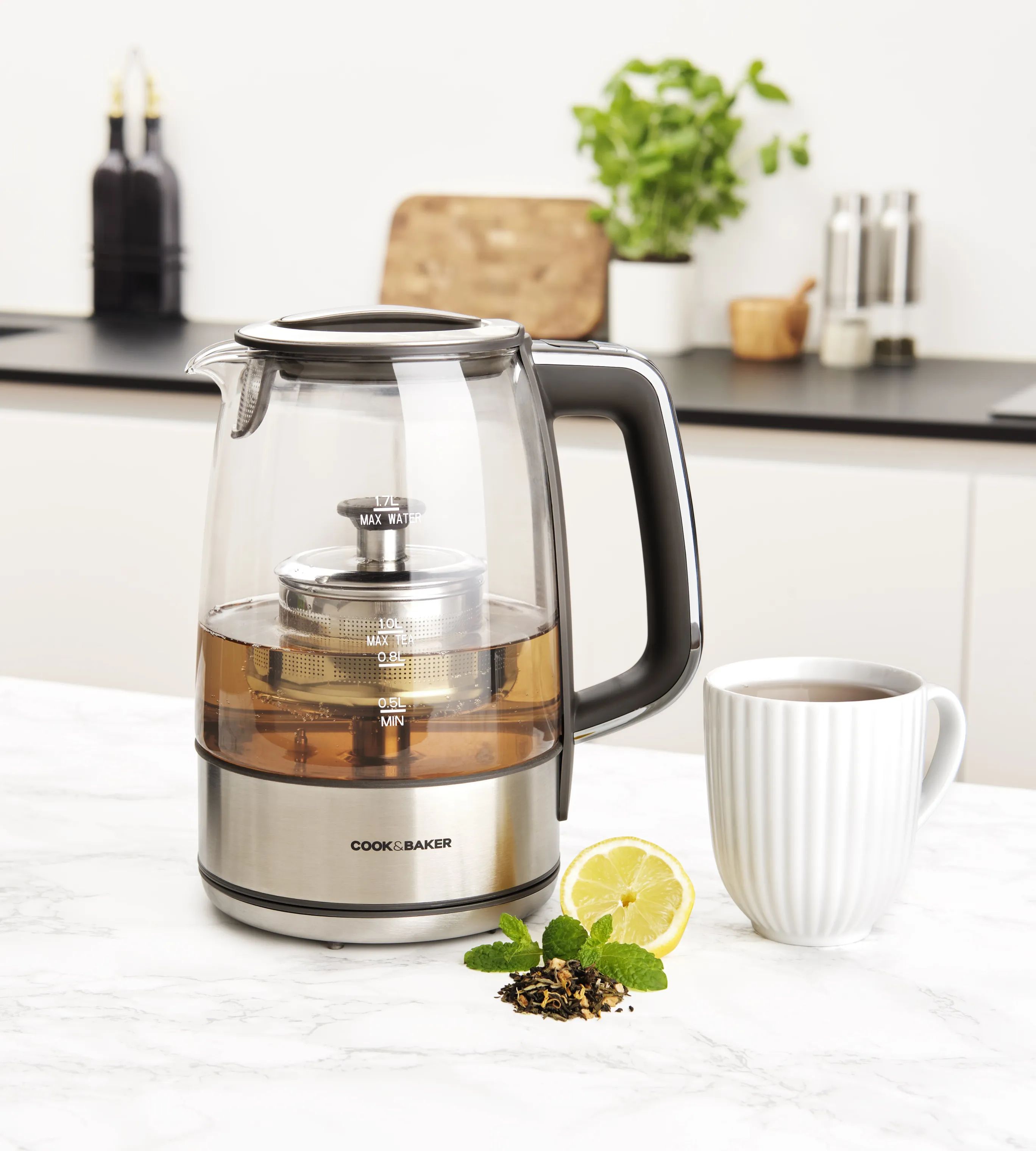 Cook & Baker Elkedler Elektrisk Te-brygger i Klar, 3