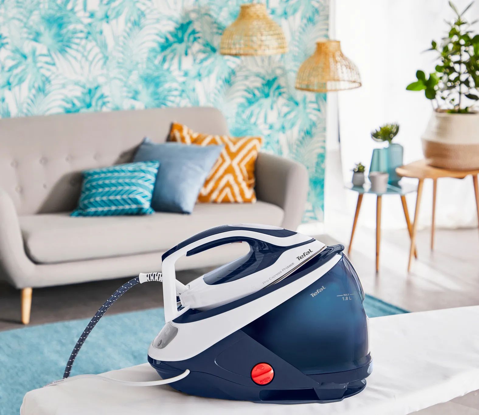 Tefal Dampstationer Pro Express Protect Dampstrygejern i Blå, 3