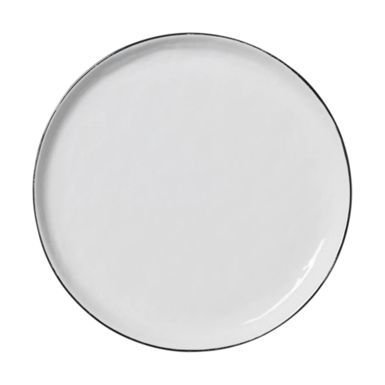 Broste Copenhagen Kagetallerkener Salt Dessert Tallerken i White w/Black Rim, 1