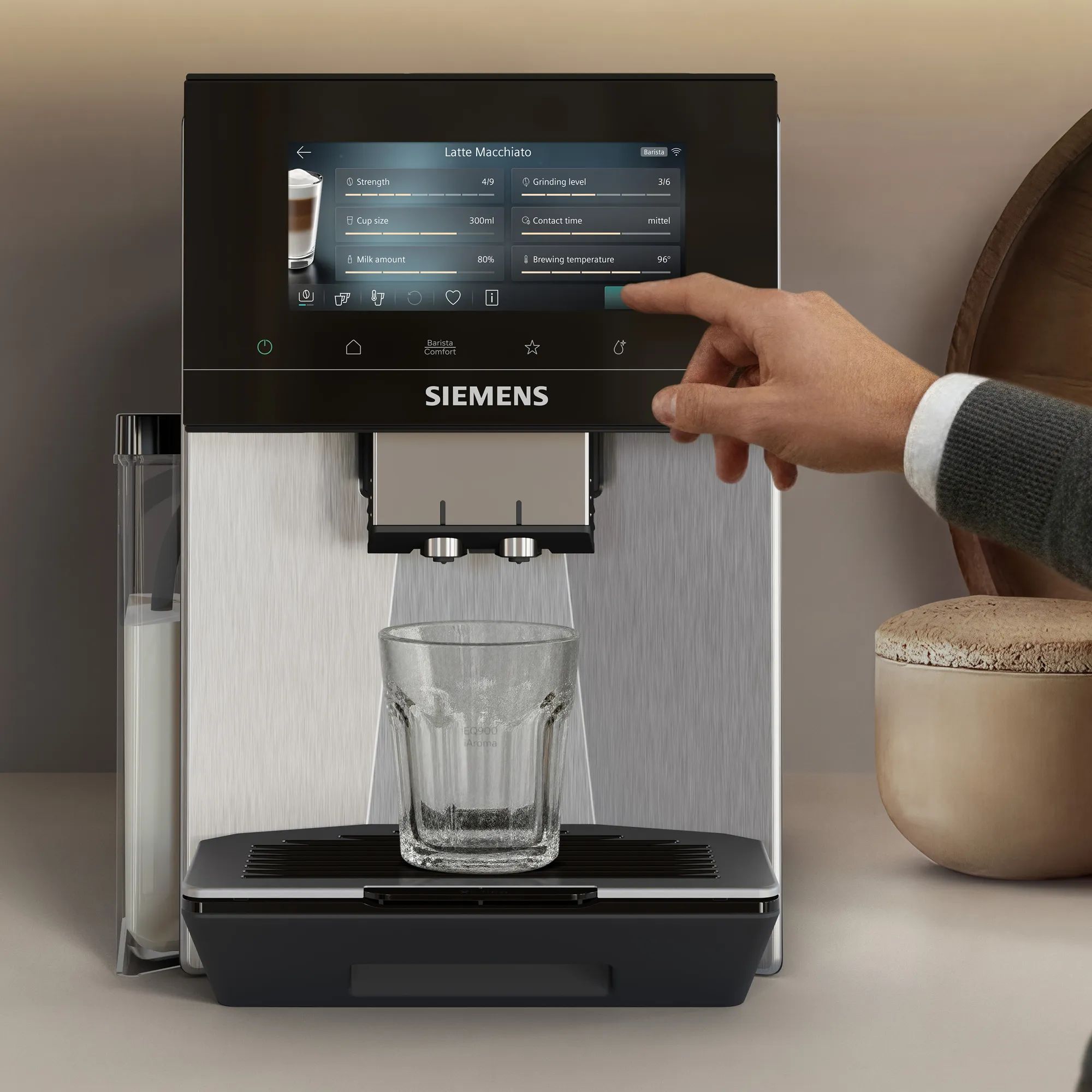 Siemens Espressomaskiner EQ900 iAroma Espressomaskine TQ925E03 i Grå, 2