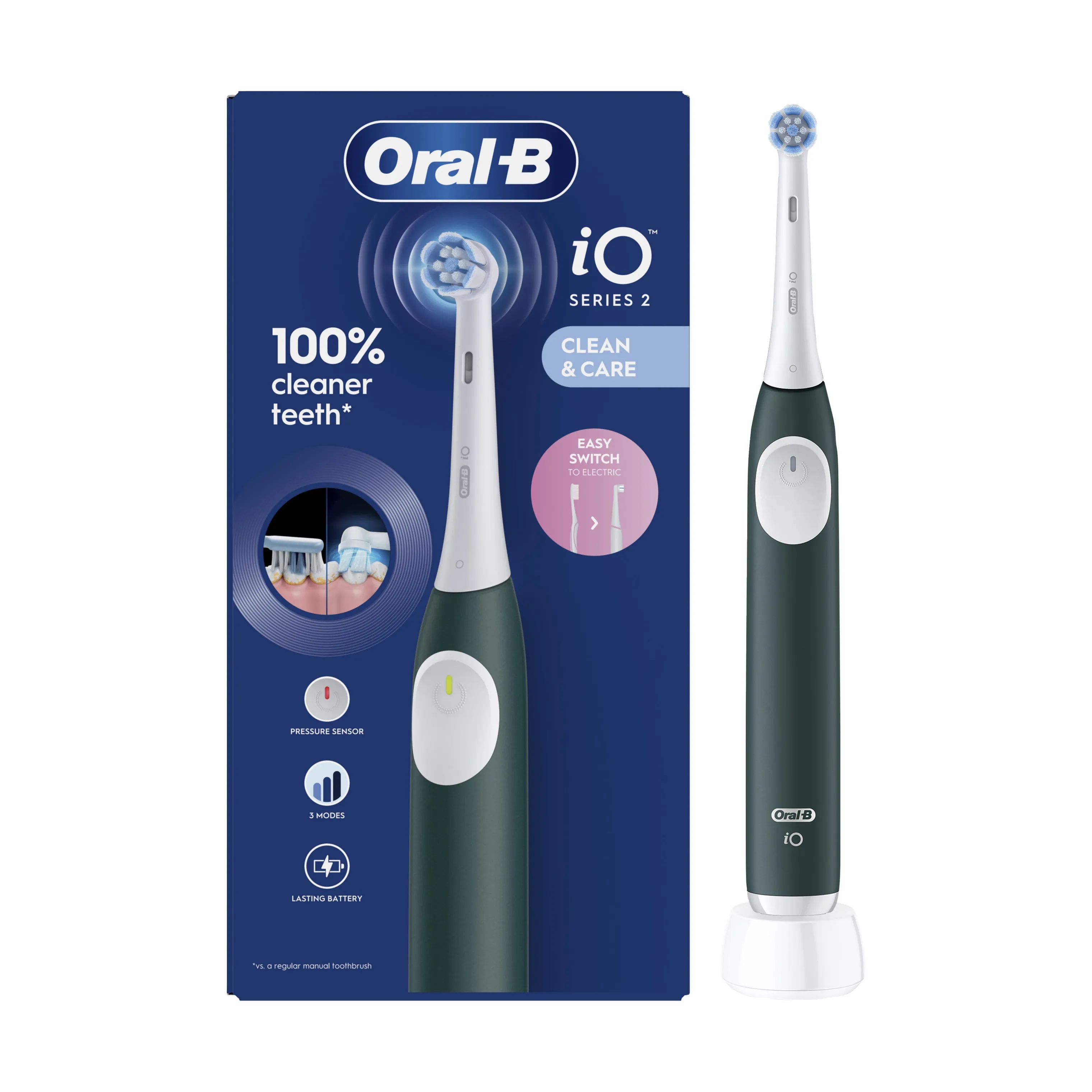Oral-B Eltandbørster iO2 iO 2 Elektrisk Tandbørste i Forest Green, 1