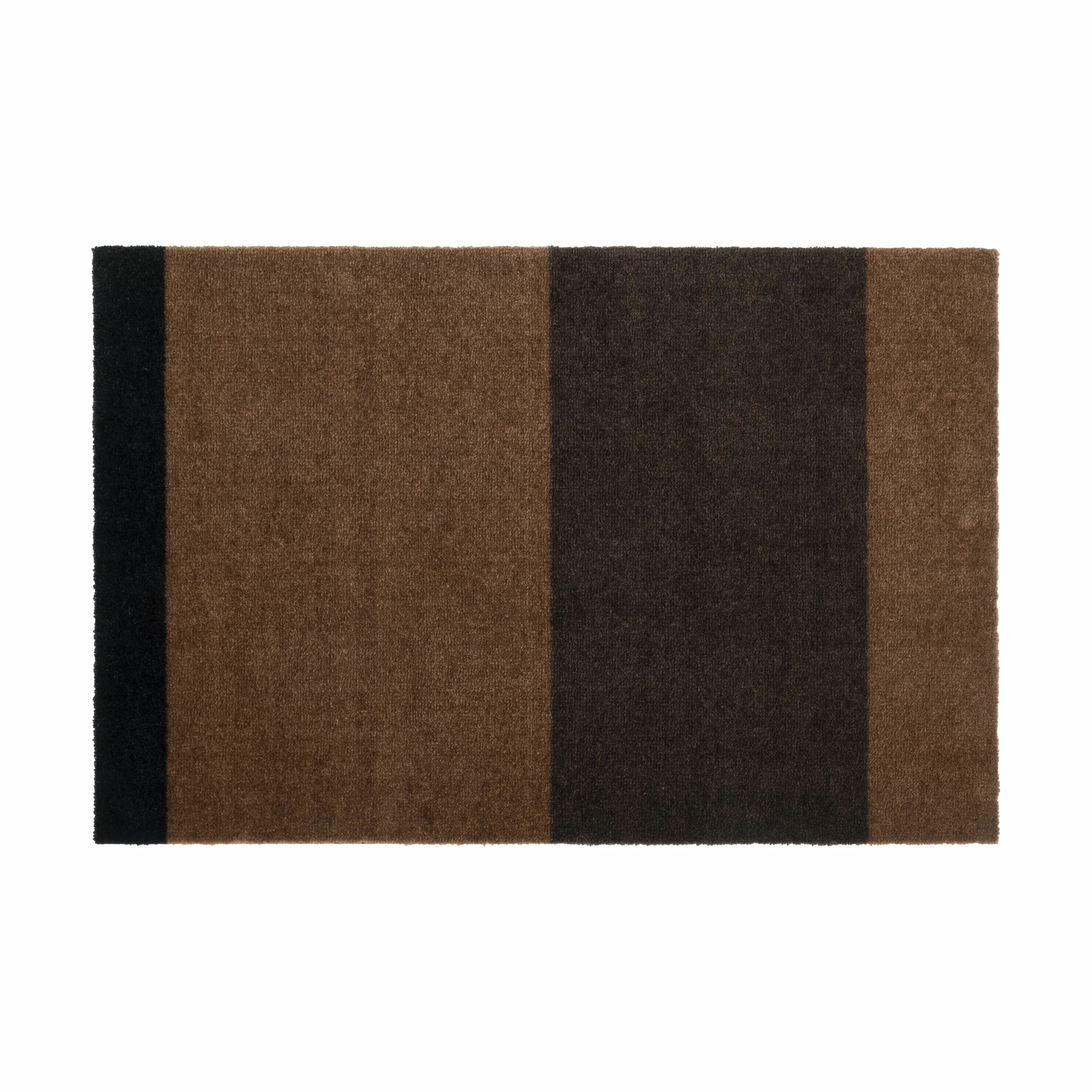 Tica Copenhagen Dørmåtter Stripes Horisontal Gulvmåtte i brun/cognac/sort, B60 x L90 cm, 1