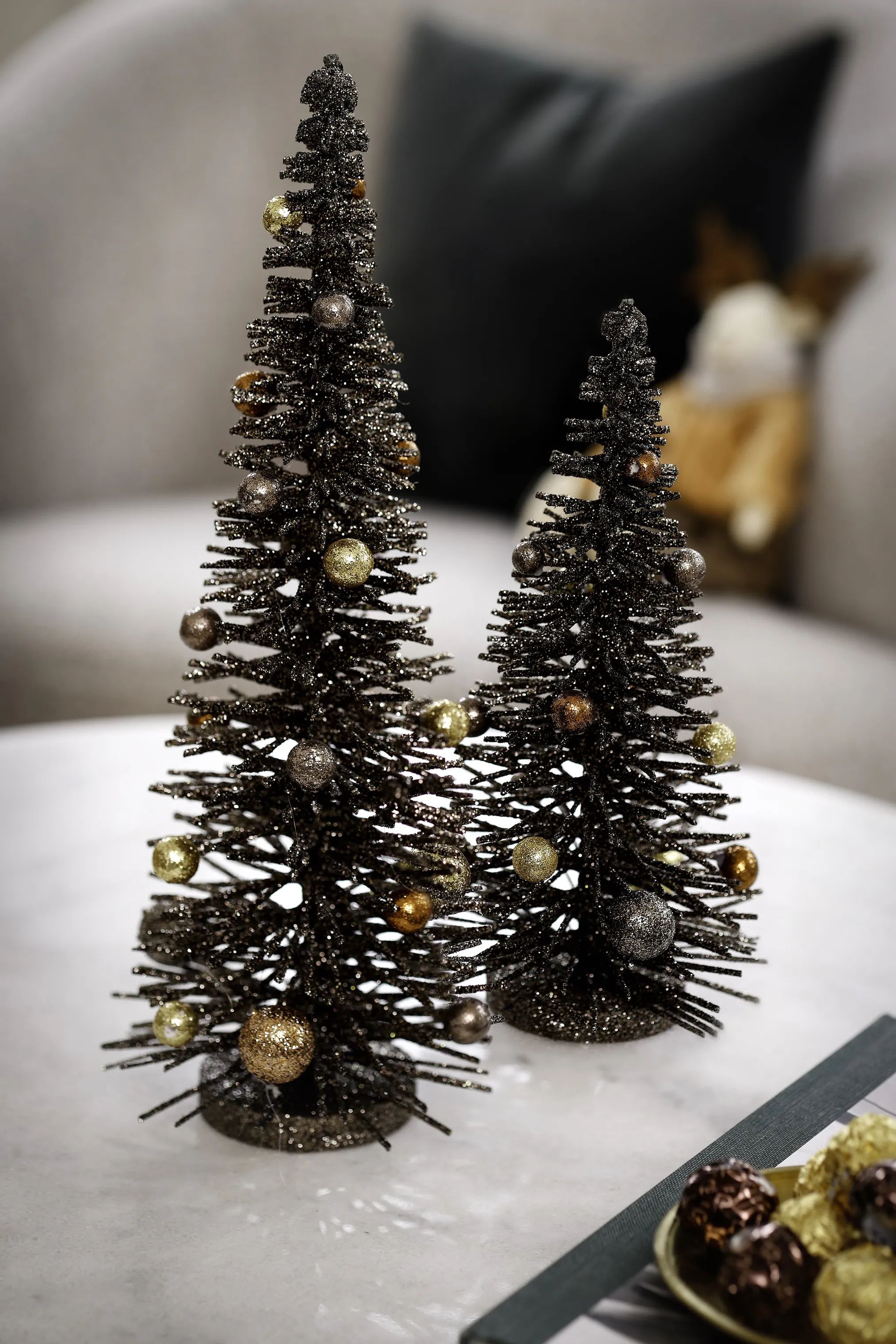 Casa Christmas Julefigurer Juletræ i Mørkebrun, 30 cm, 2
