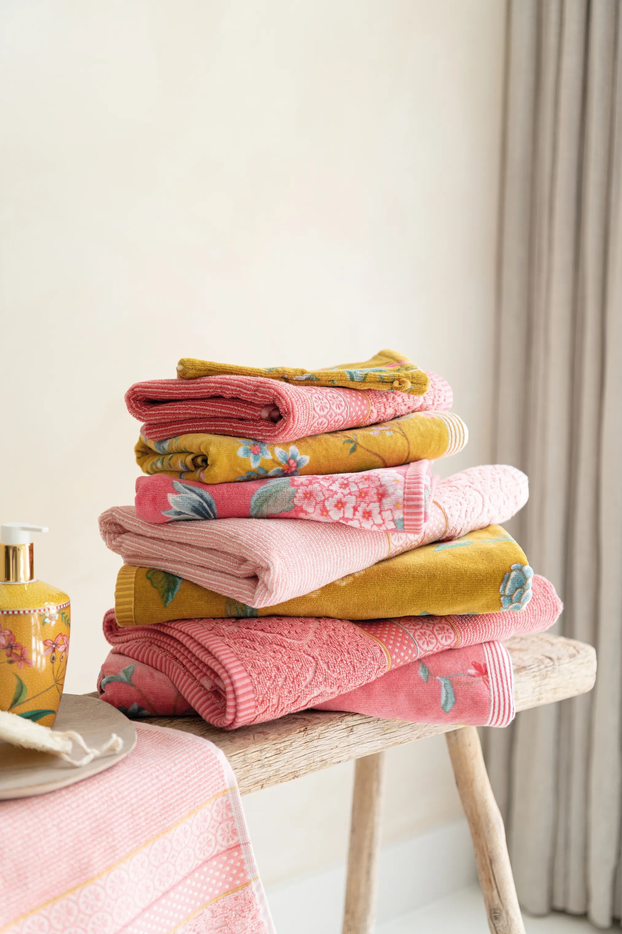 PIP Studio Håndklæder Soft Zellige Håndklæde i Pink, B70 x L140 cm, 3