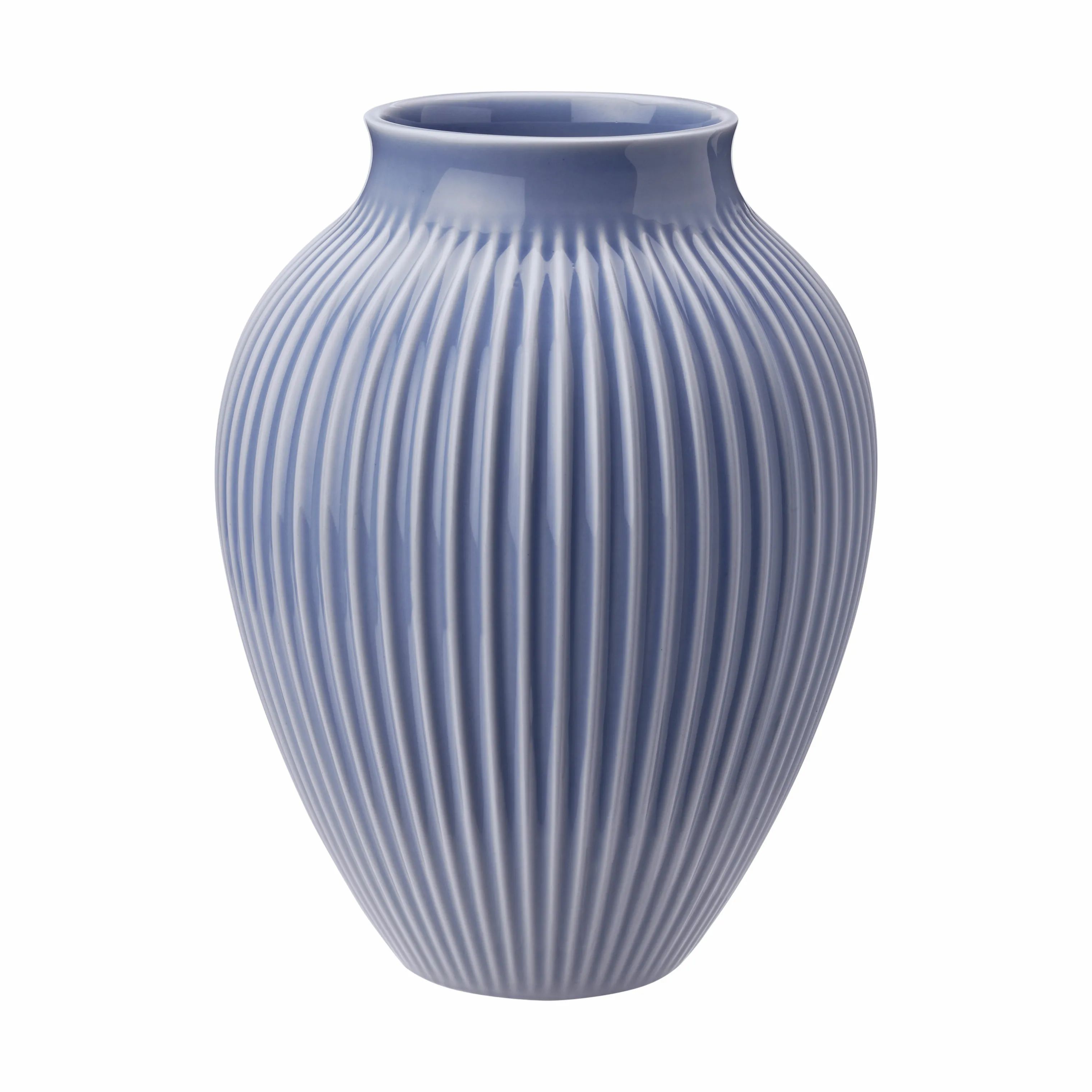Knabstrup Keramik Vaser Riller Vase i Lavendelblå, 12,5 cm, 1