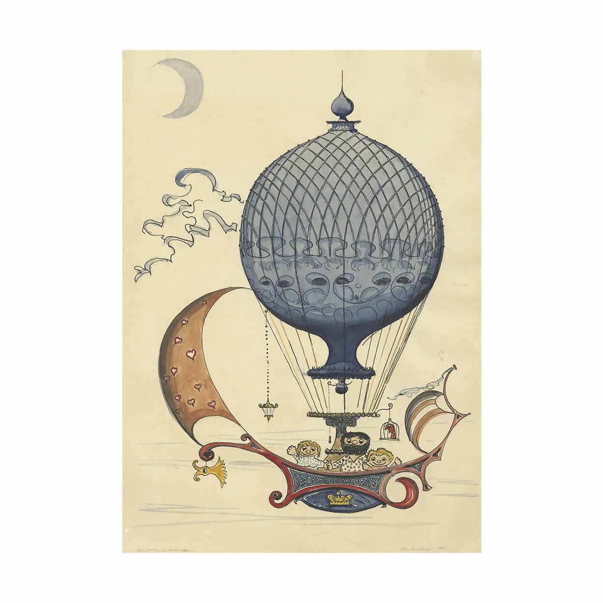 Architectmade Plakater Plakat Ballonrejsen i B30 x L40 cm, 1