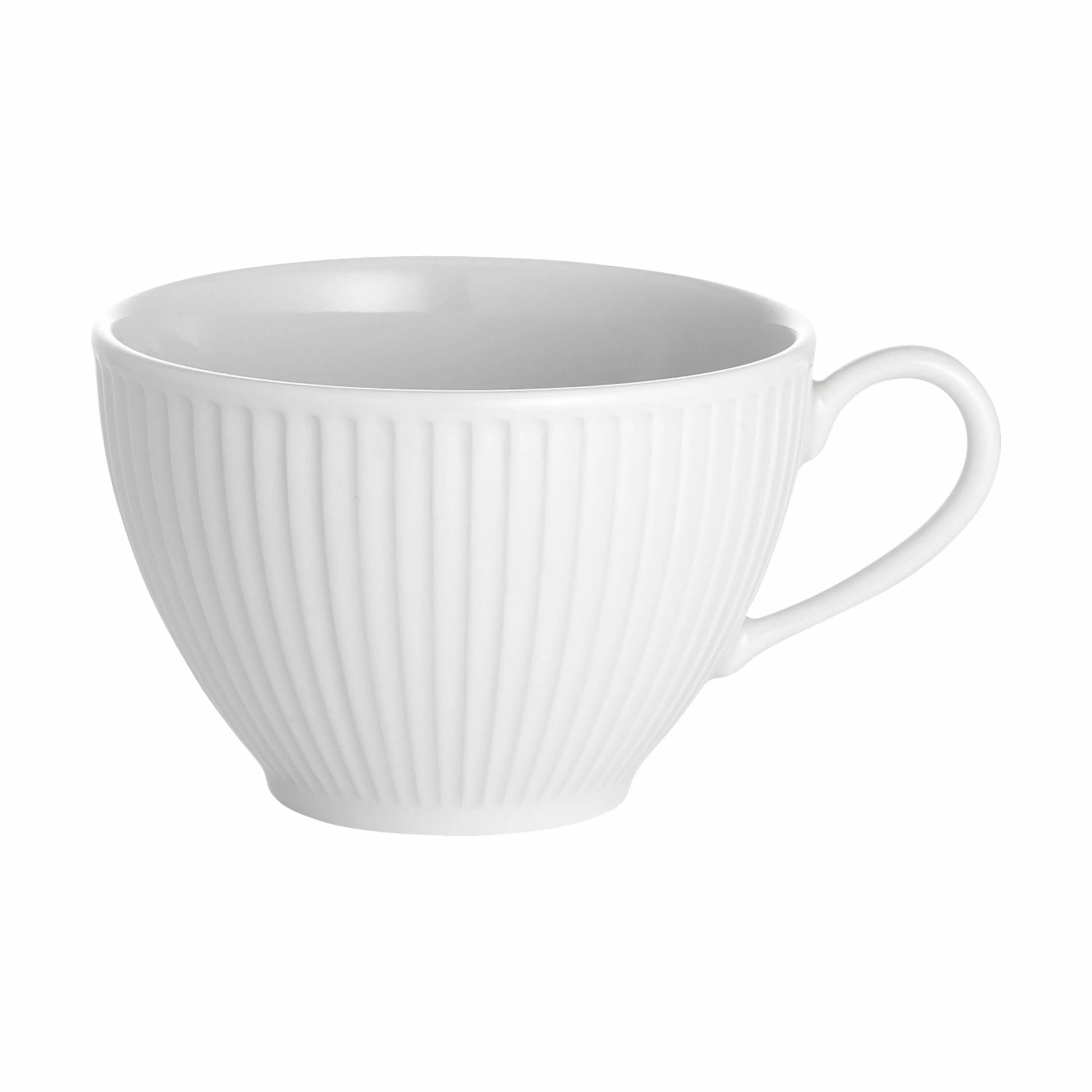 Pillivuyt Krus og kopper med hank Plissé Kaffekop i Hvid, 18 cl, 1