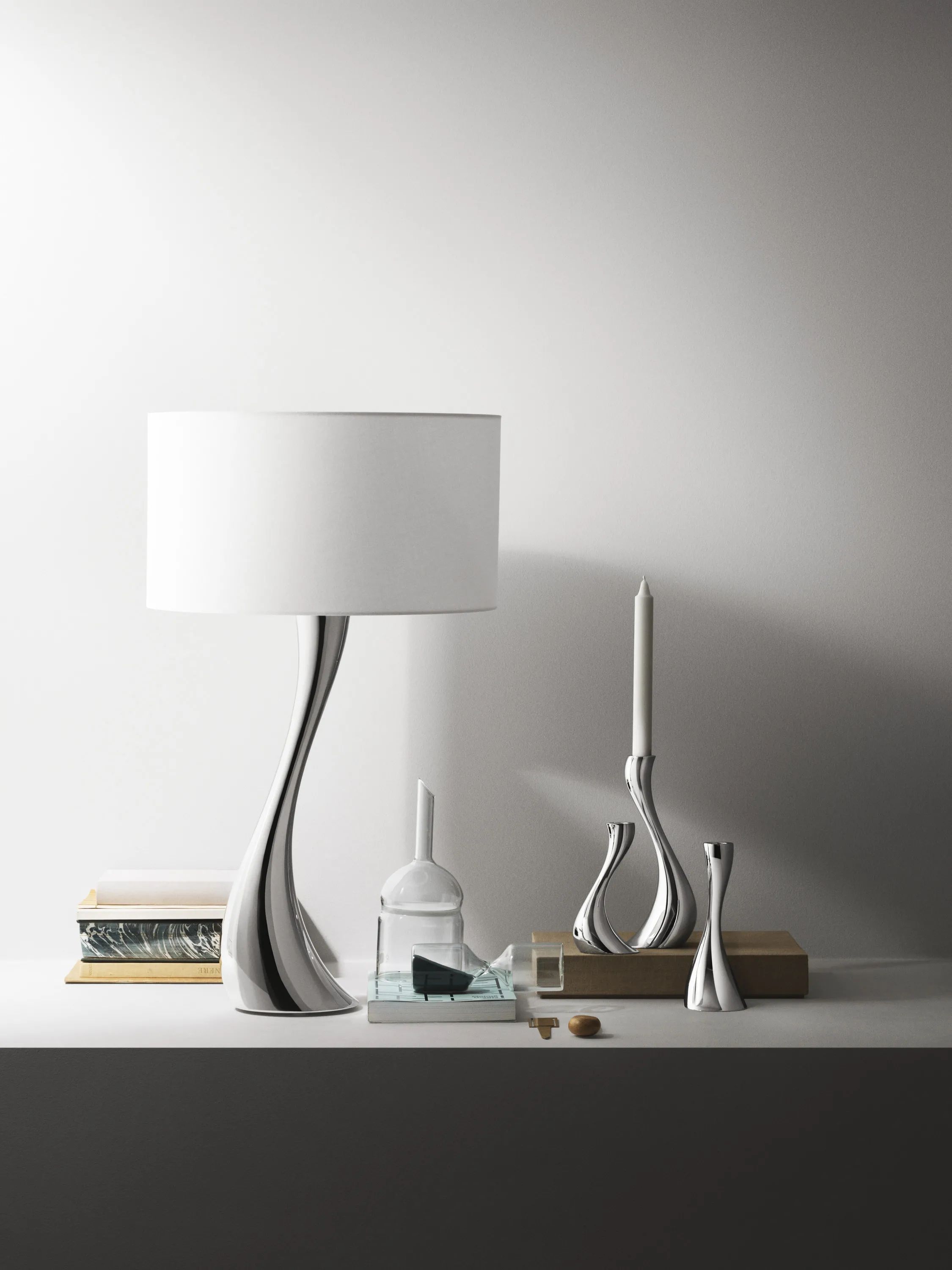 Georg Jensen Kronelysestage Cobra Lysestagesæt - 2 stk. i Blank/Stål, 16 cm, 2
