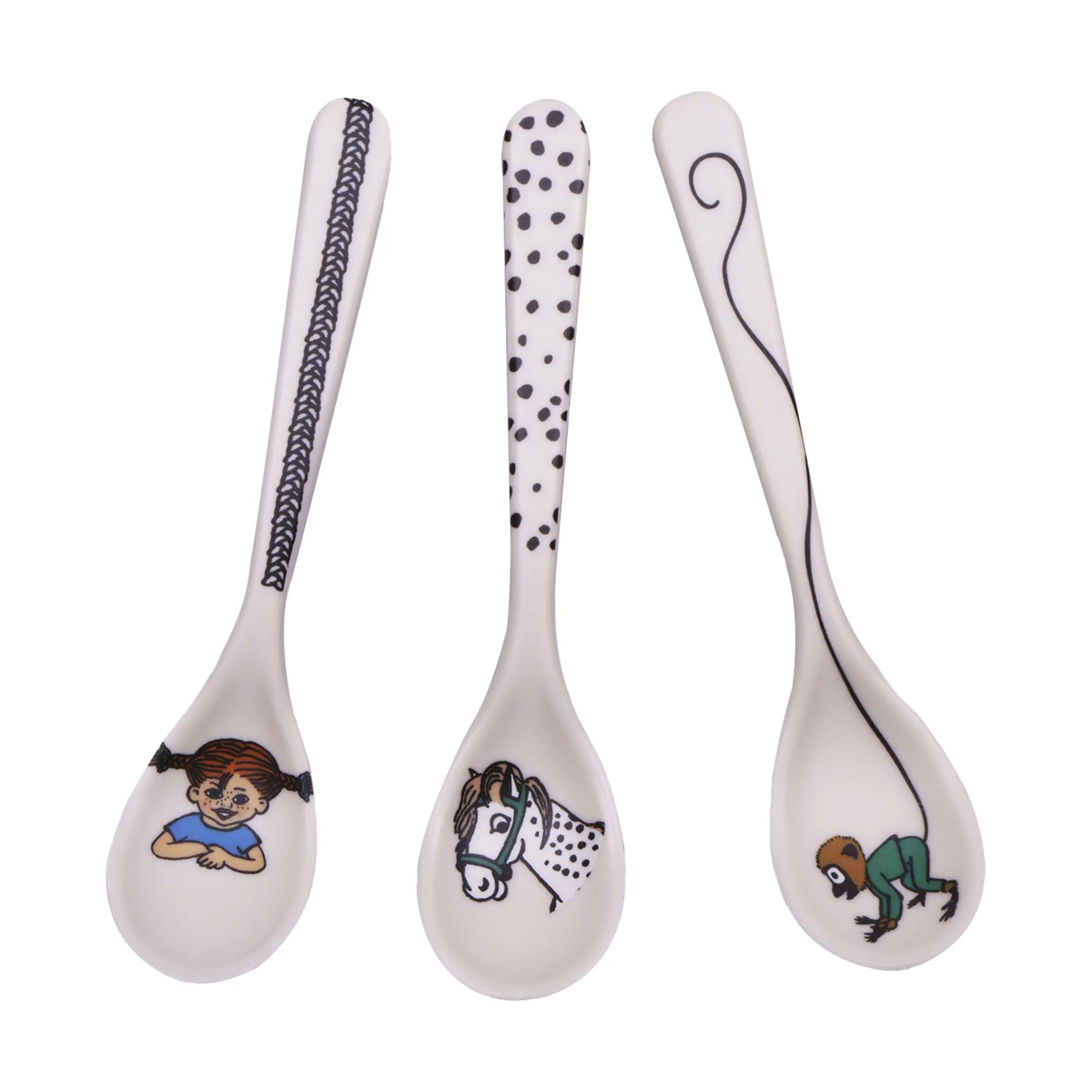 Barbo Toys Børnebestik Pippi Langstrømpe Børneske - 3 stk. i Multifarvet, 1