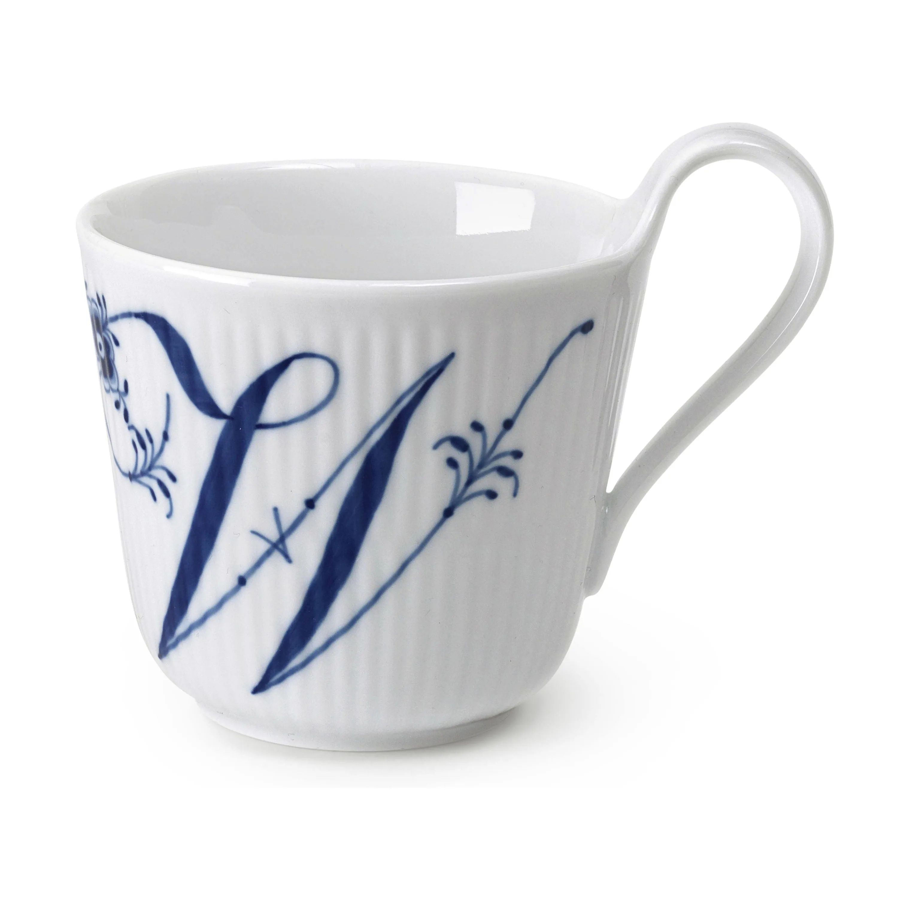 Royal Copenhagen Krus og kopper med hank Alfabet Kollektion Højhankskop - W i W krus, 1