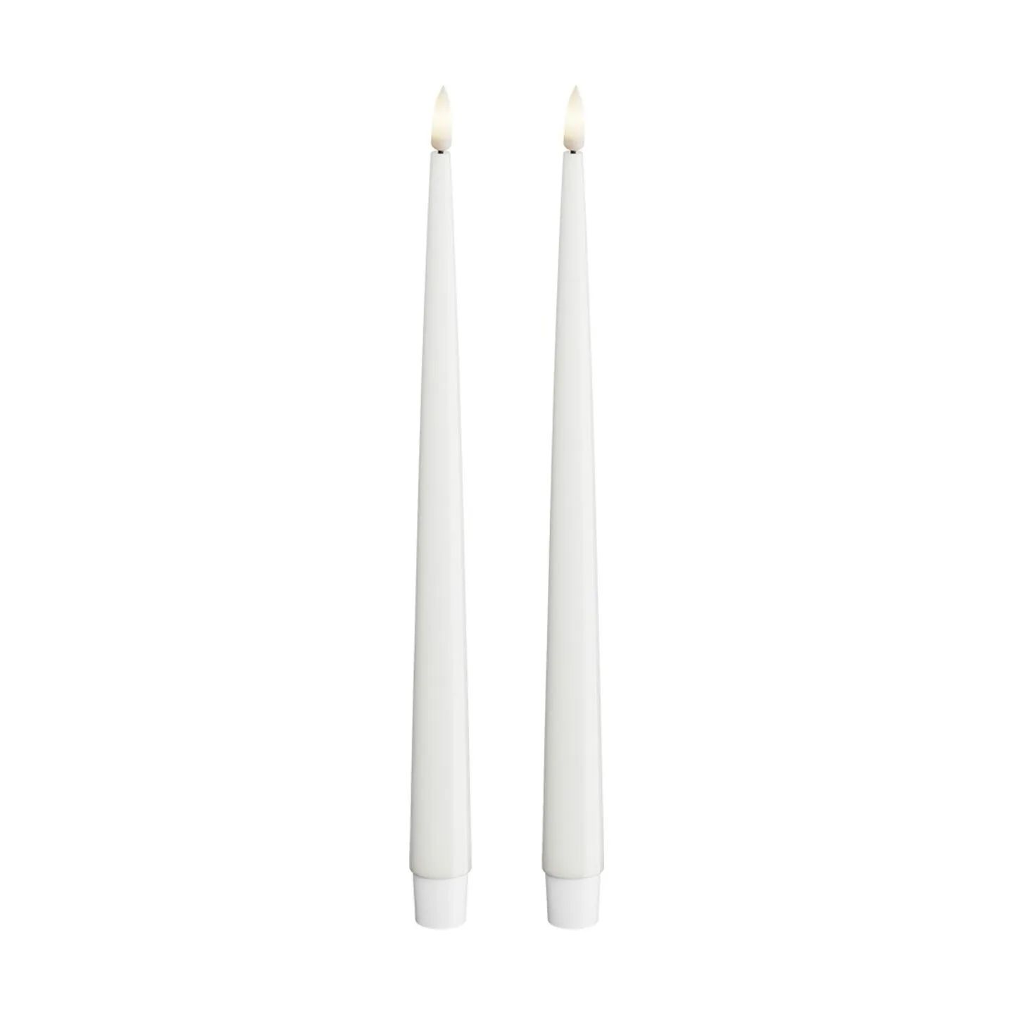 Deluxe Homeart LED-lys Real Flame LED Kertelys - 2 stk. i Hvid, 28 cm, 1