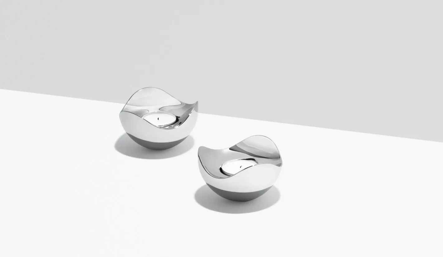 Georg Jensen Fyrfadsstage Bloom Fyrfadsstage - 2 stk. i Stål, 2