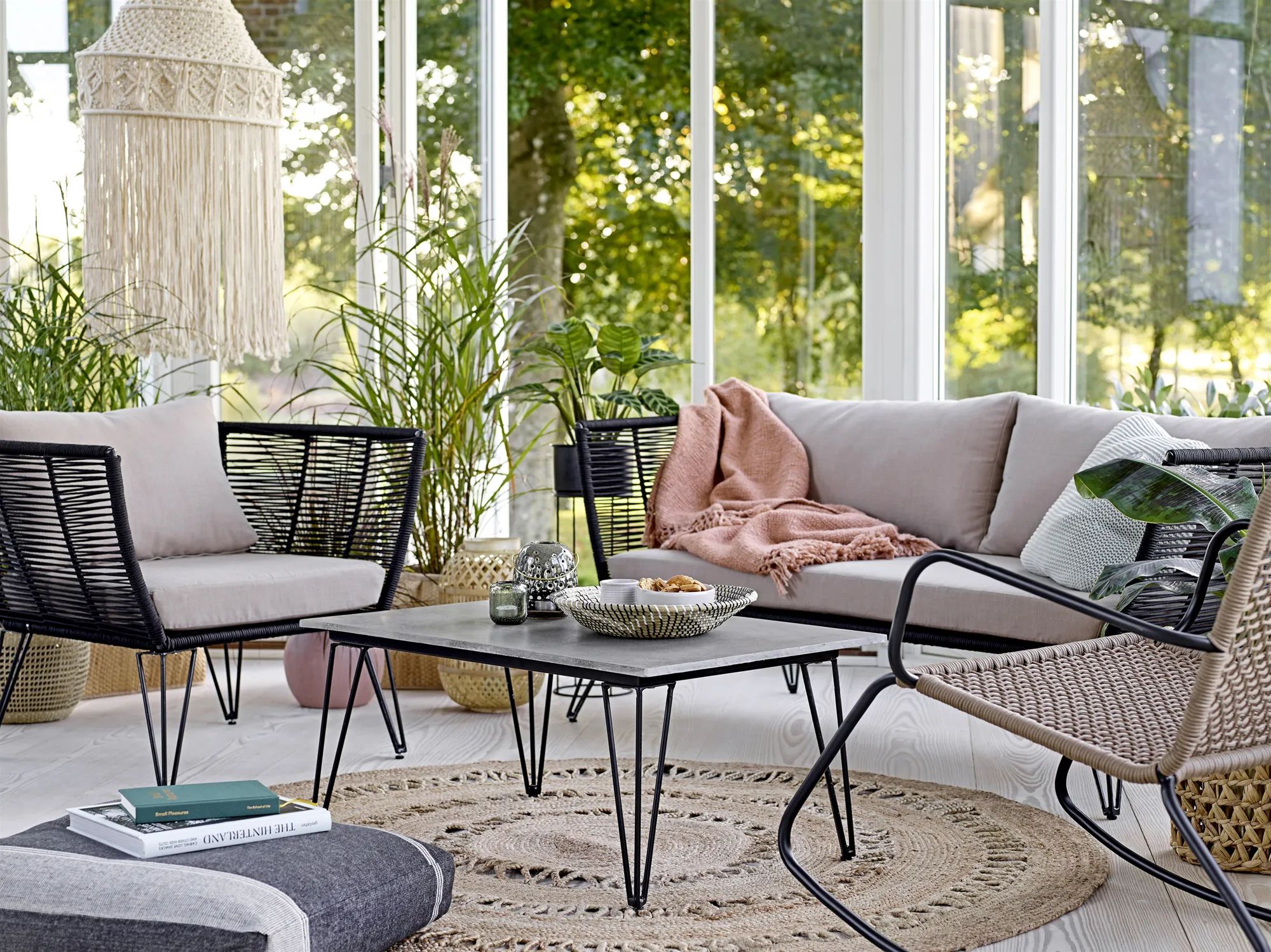 Bloomingville Havesofaer Mundo Sofa i Sort, 175 cm, 2
