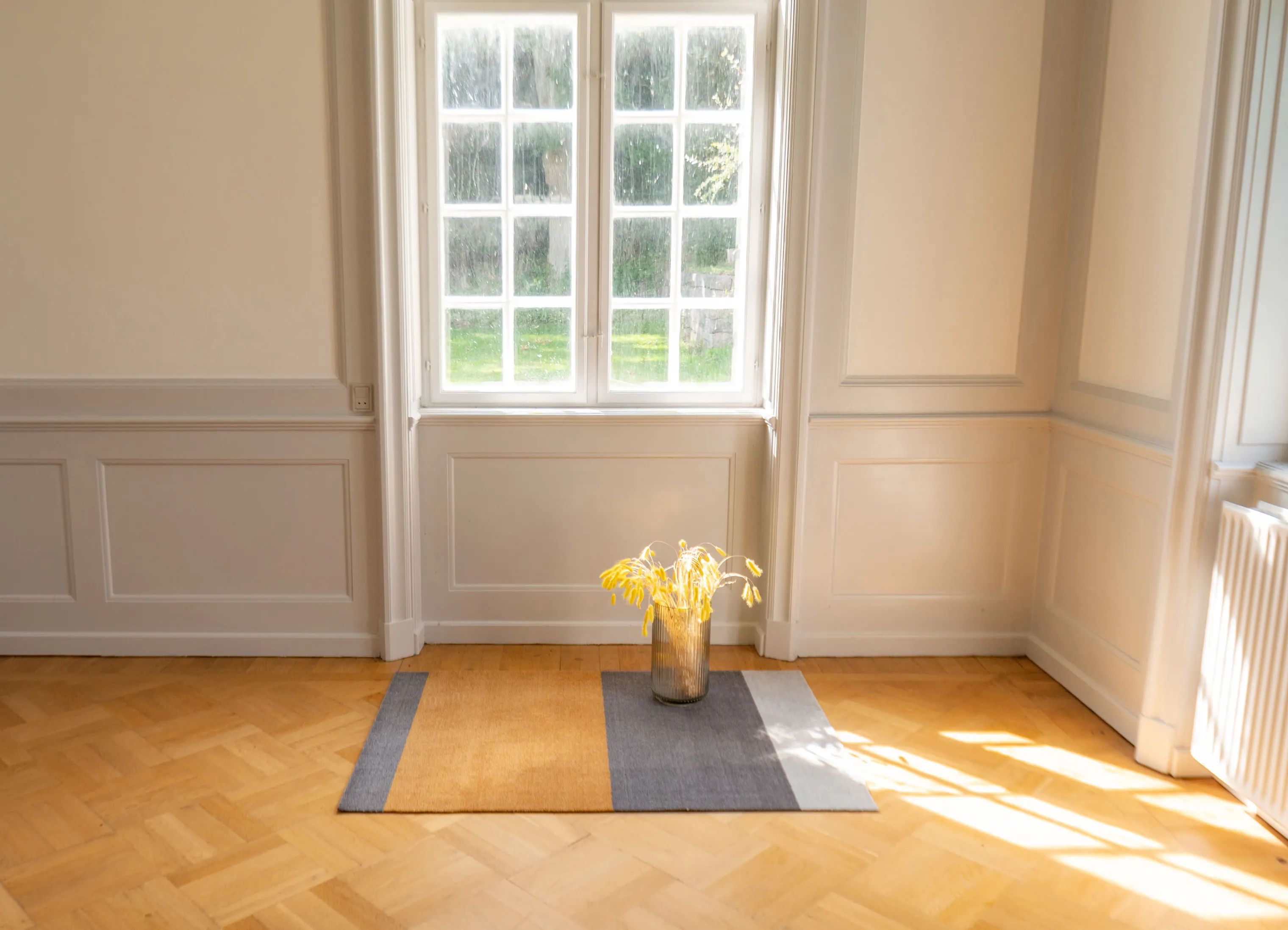 Tica Copenhagen Gulvtæpper Stripes Horisontal Gulvtæppe i Grå/steelgrey/dijon, B90 x L130 cm, 3