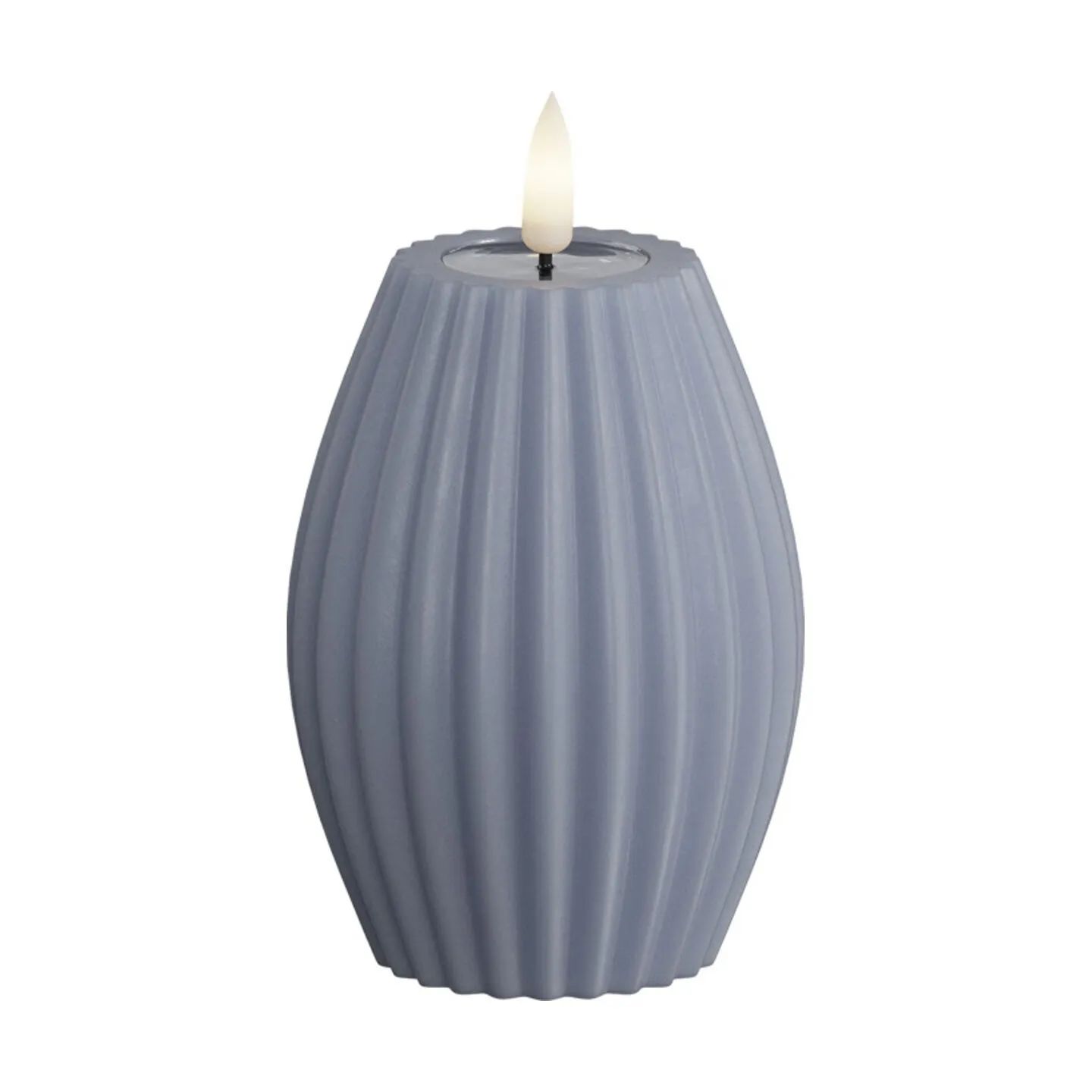 Deluxe Homeart LED-lys Real Flame Flame LED Rillelys i Ice Blue, H10 x Ø7,5 cm, 1