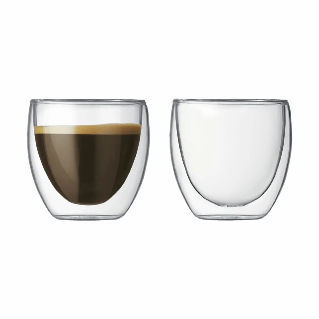 Bodum Termoglas Pavina Dobbeltvægget Espressoglas - 2 stk. i Klar, 8 cl, 1